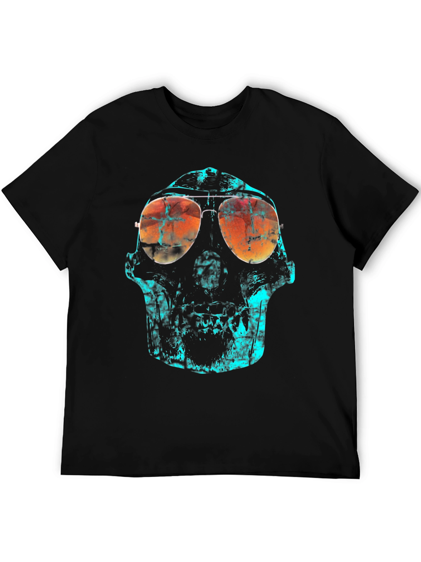 Skull Graphic Print Crew Neck T-Shirt