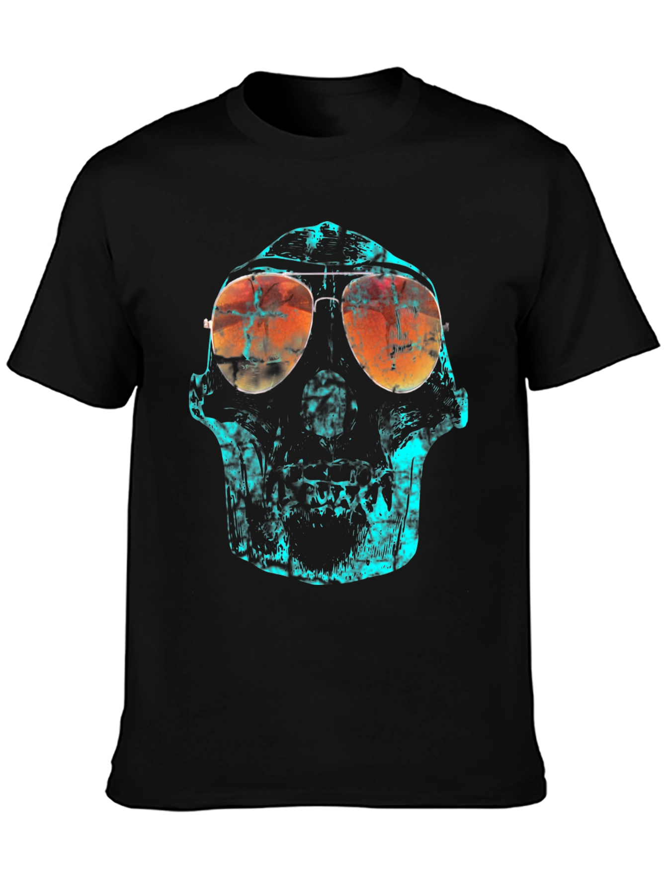 Skull Graphic Print Crew Neck T-Shirt