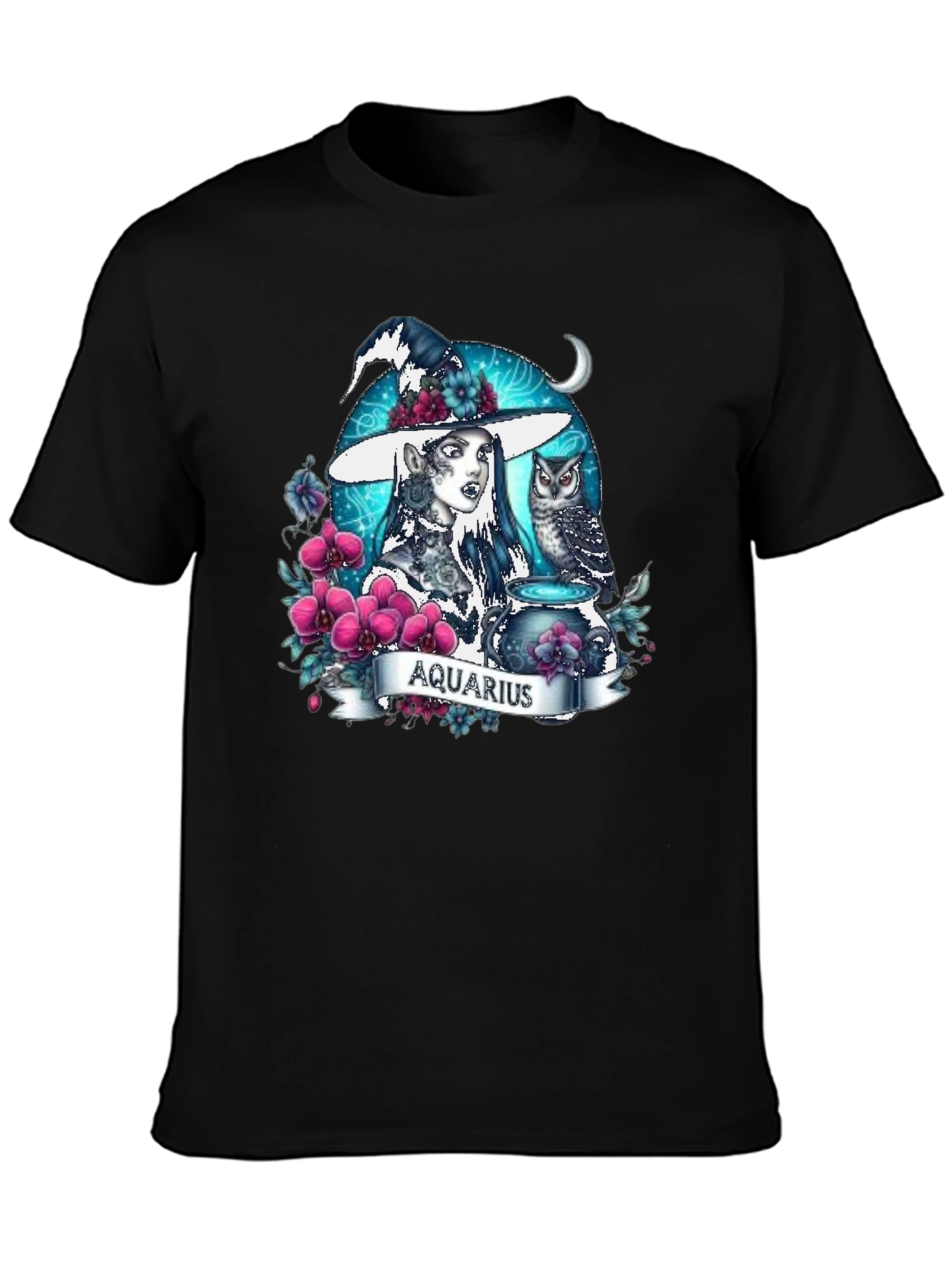 Aquarius Witch T-Shirt - Zodiac Sign Tee