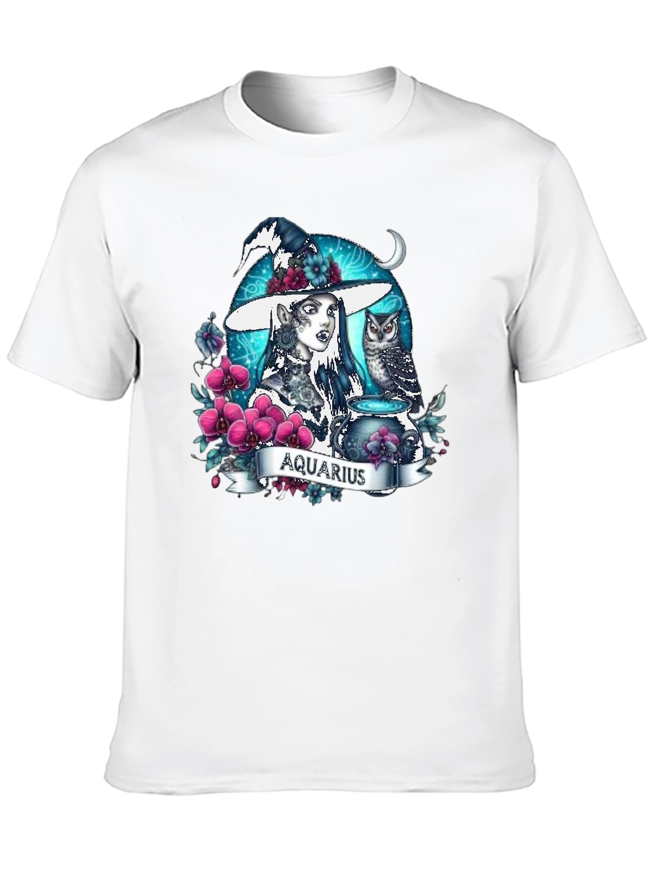 Aquarius Witch T-Shirt - Zodiac Sign Tee