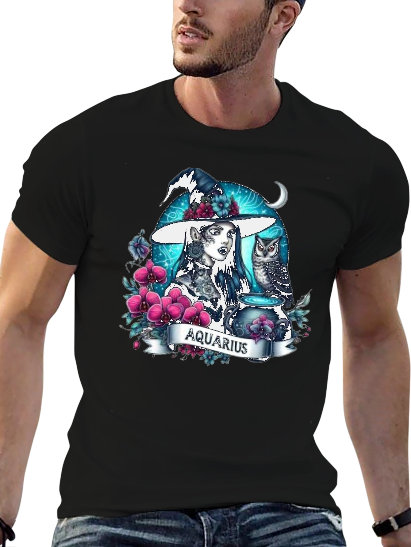 Aquarius Witch T-Shirt - Zodiac Sign Tee