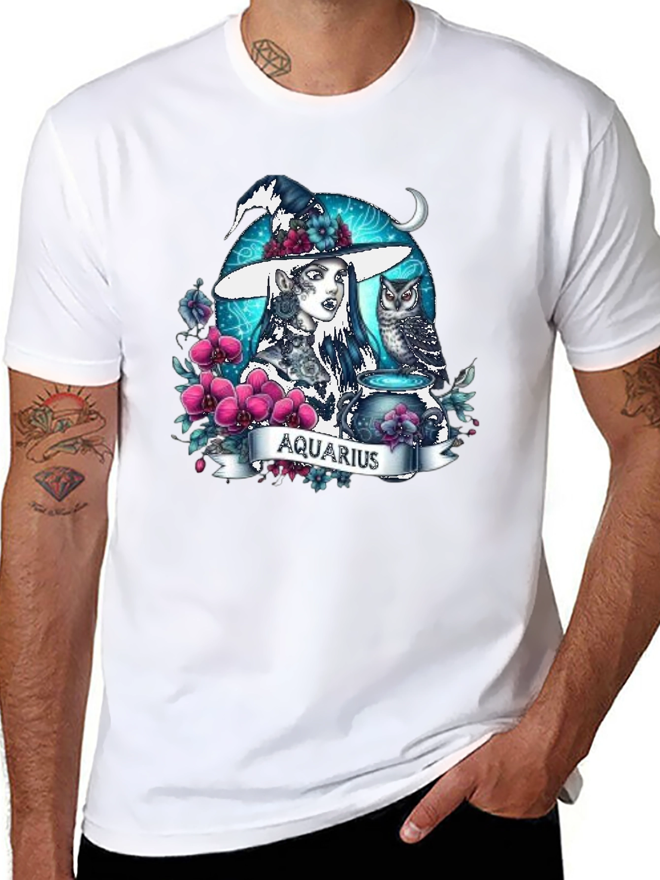 Aquarius Witch T-Shirt - Zodiac Sign Tee