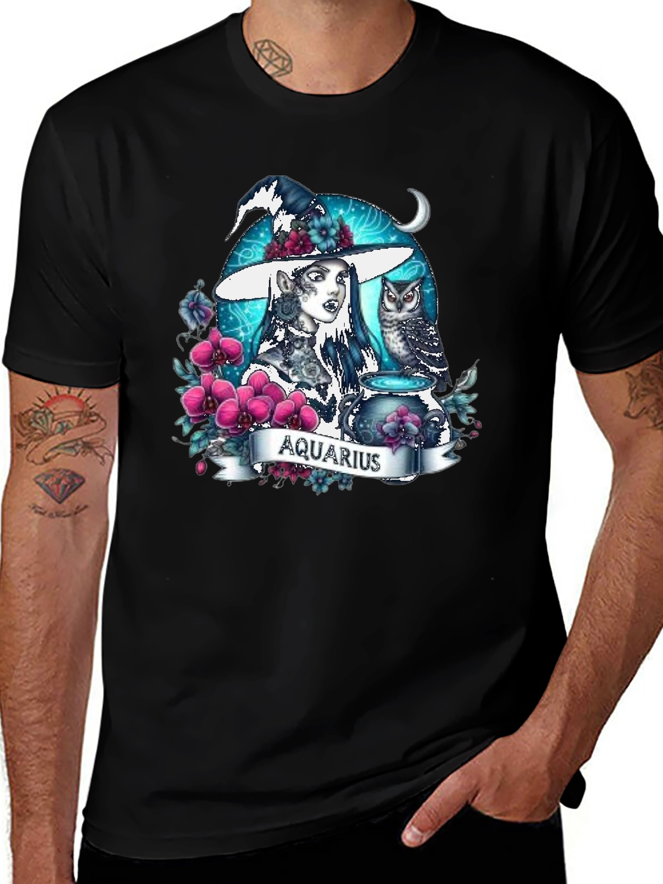 Aquarius Witch T-Shirt - Zodiac Sign Tee