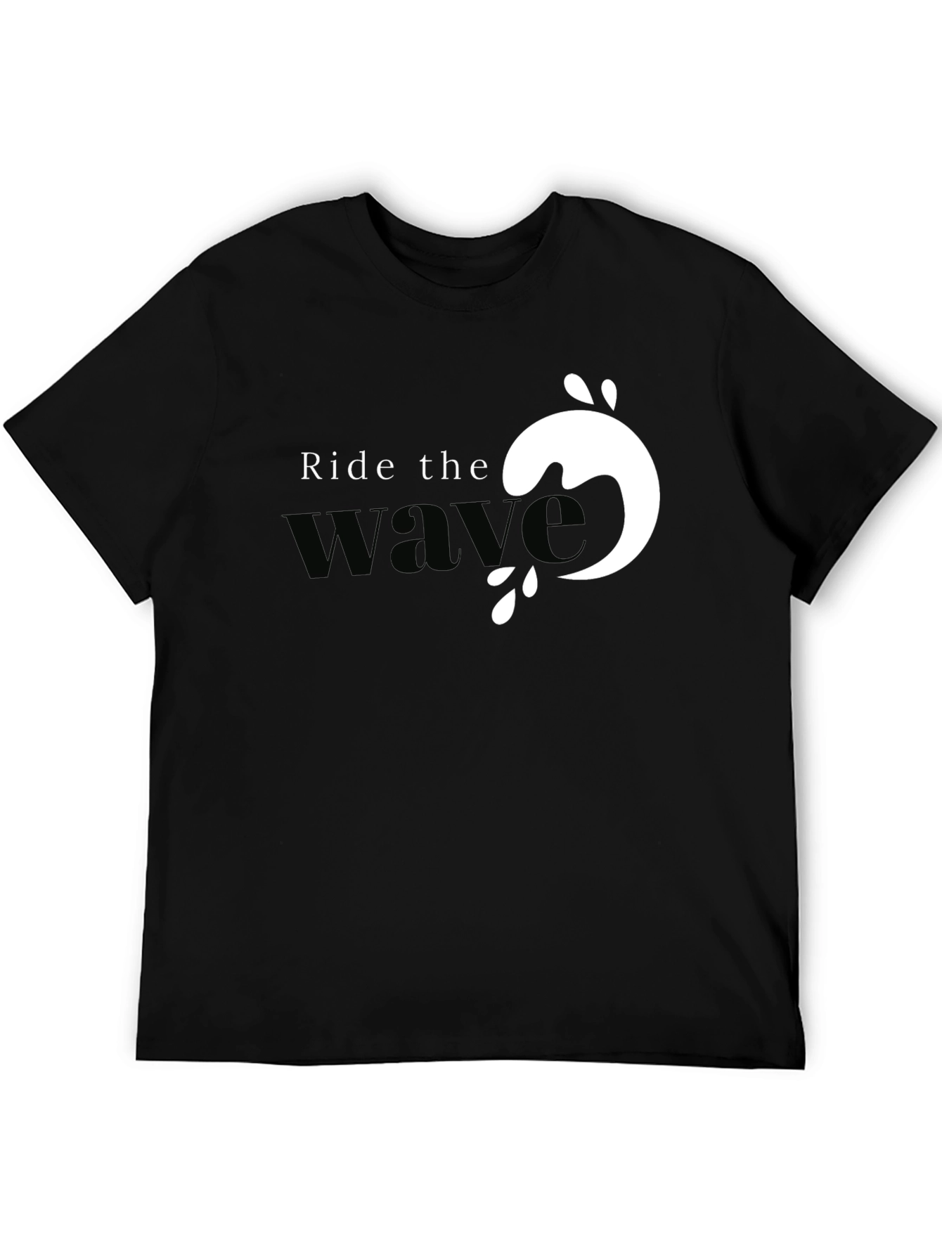 Ride the Wave Graphic Tee - Black Cotton T-Shirt