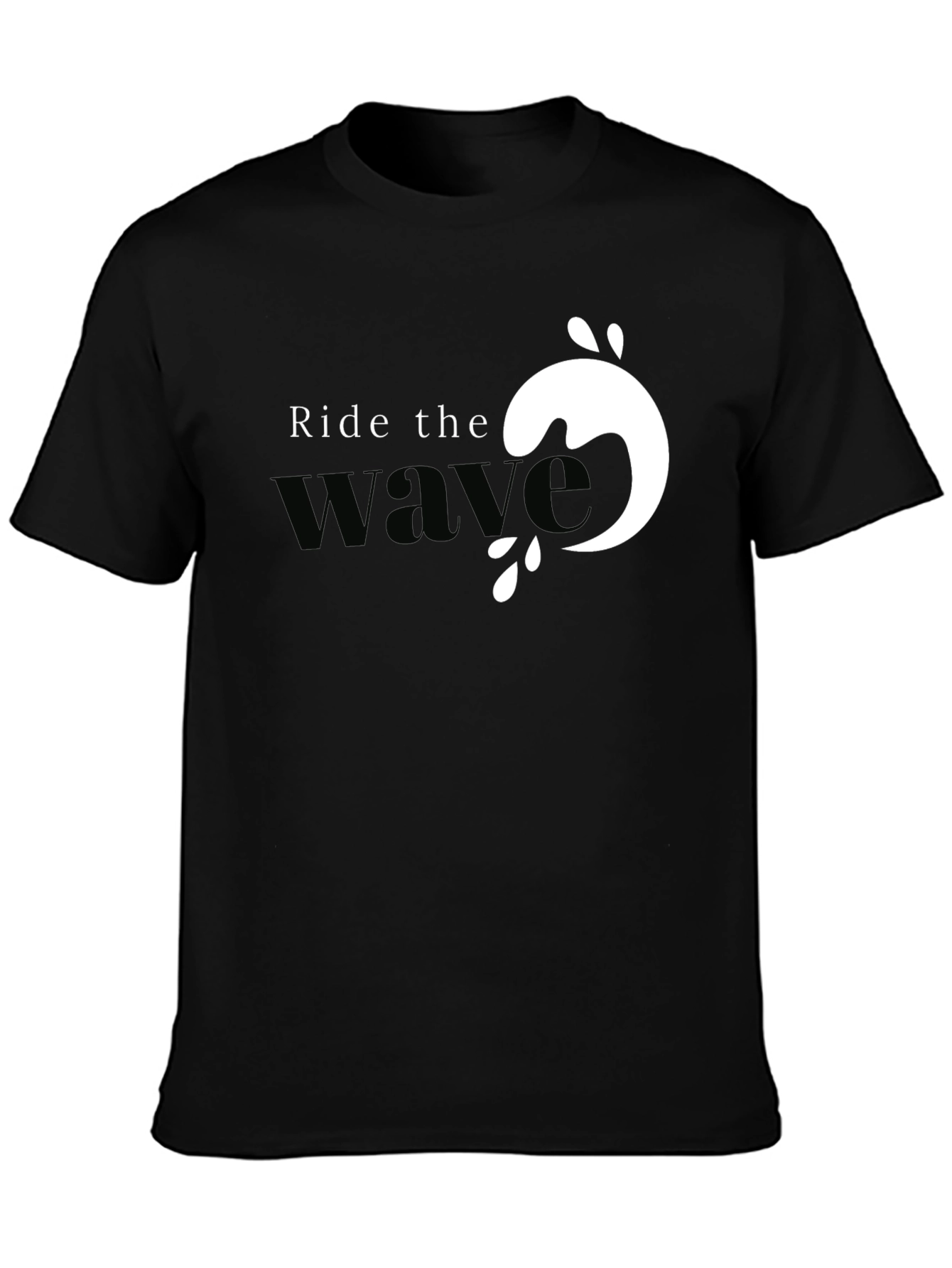 Ride the Wave Graphic Tee - Black Cotton T-Shirt