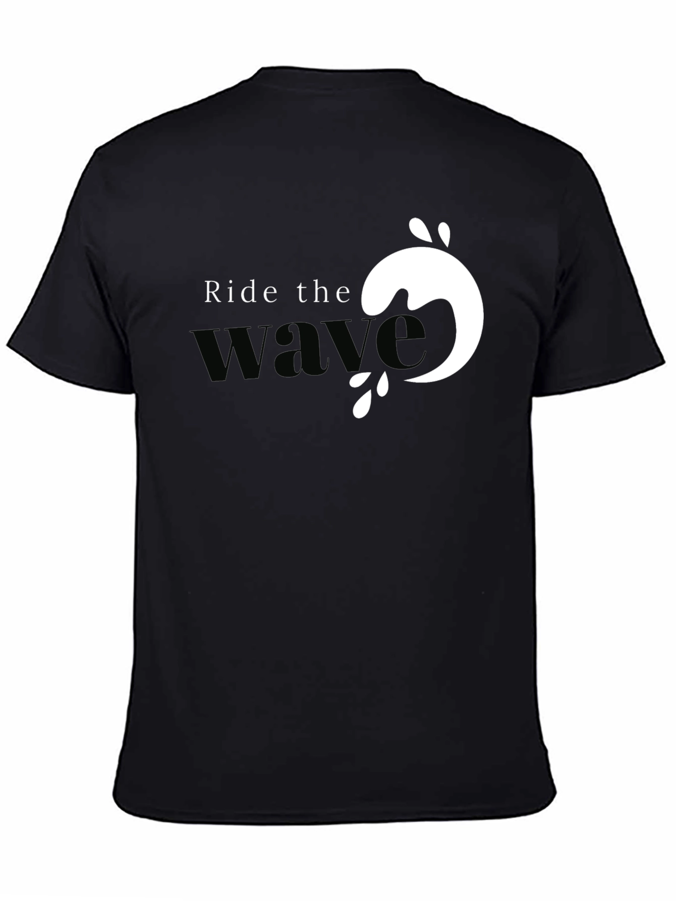Ride the Wave Graphic Tee - Black Cotton T-Shirt