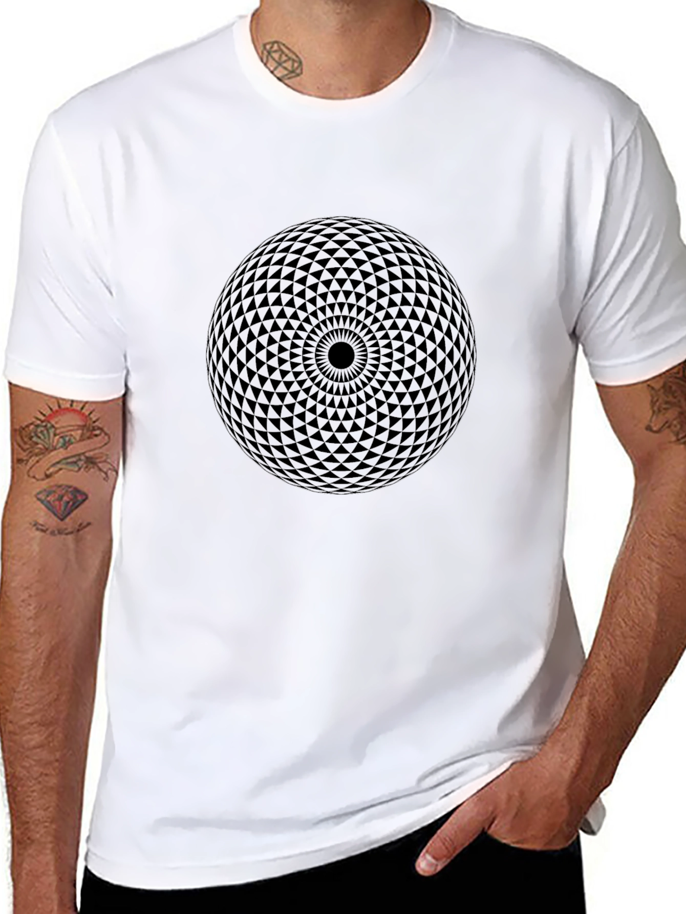 Geometric Sphere Graphic T-Shirt - Modern Black Tee