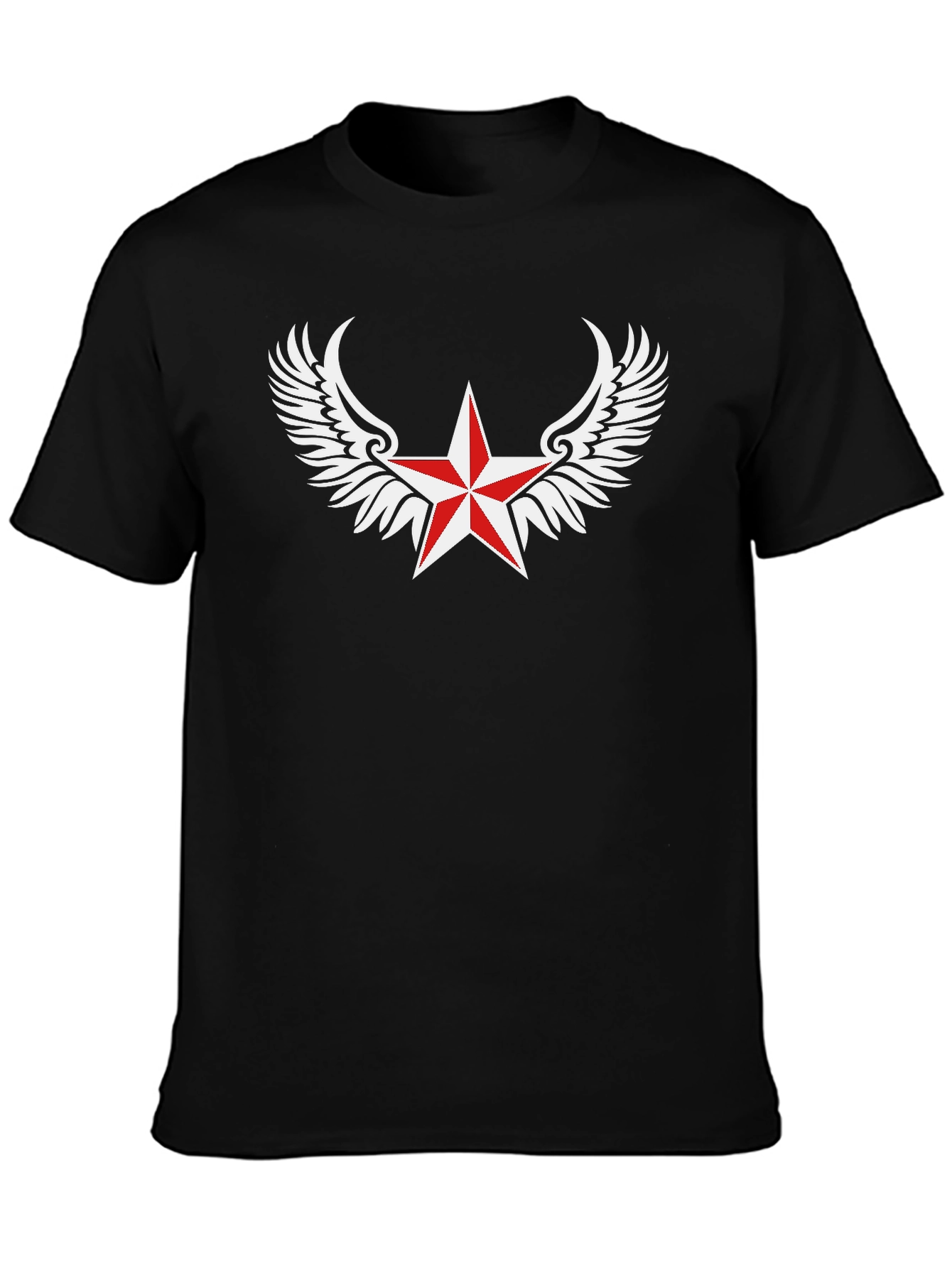 Winged Star Graphic Tee - Classic Black T-Shirt