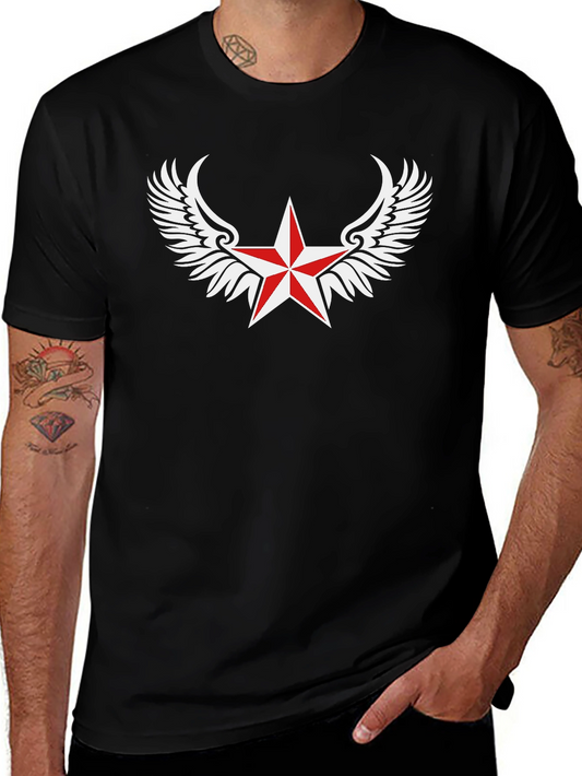 Winged Star Graphic Tee - Classic Black T-Shirt