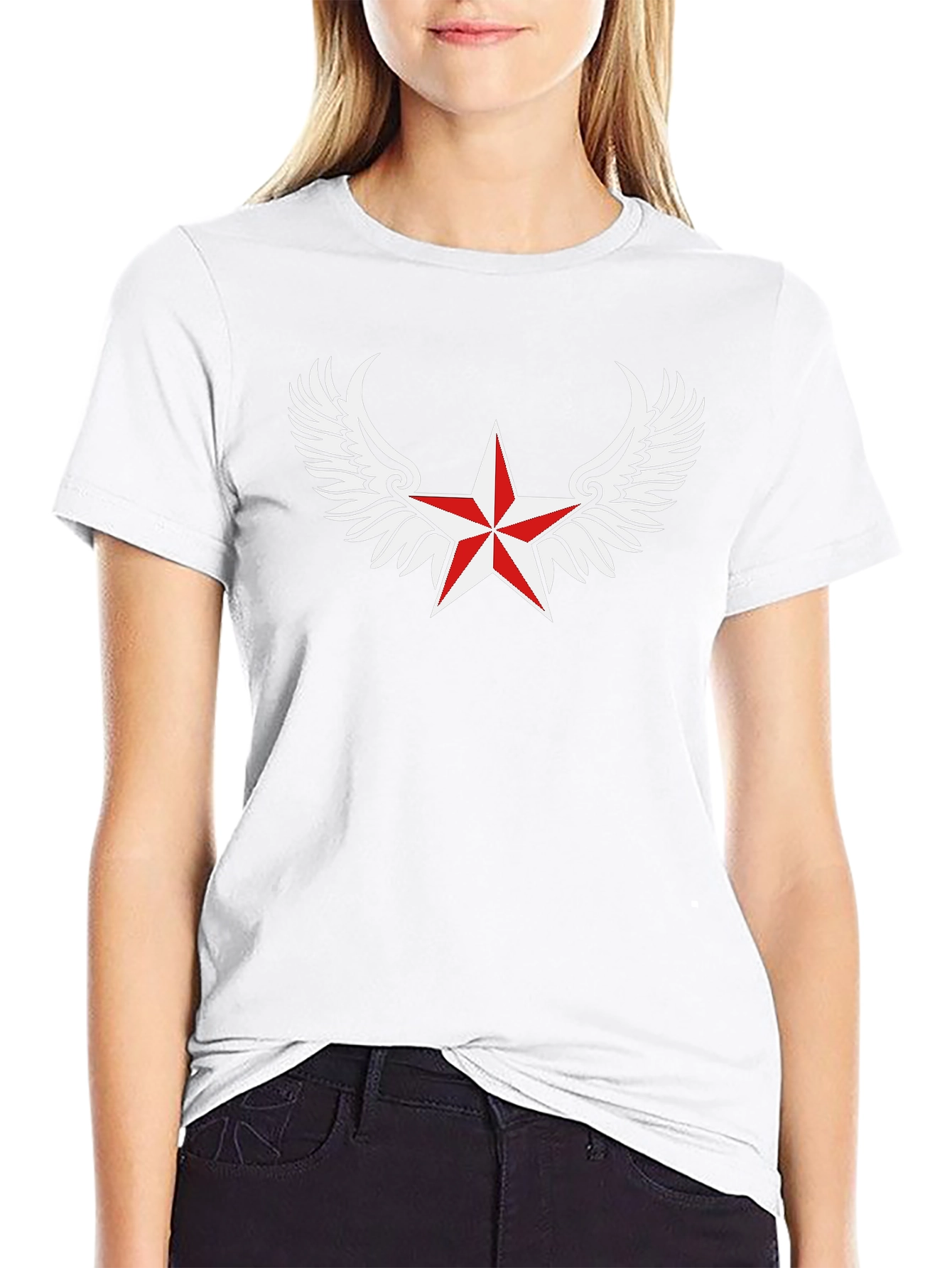 Winged Star Graphic Tee - Classic Black T-Shirt