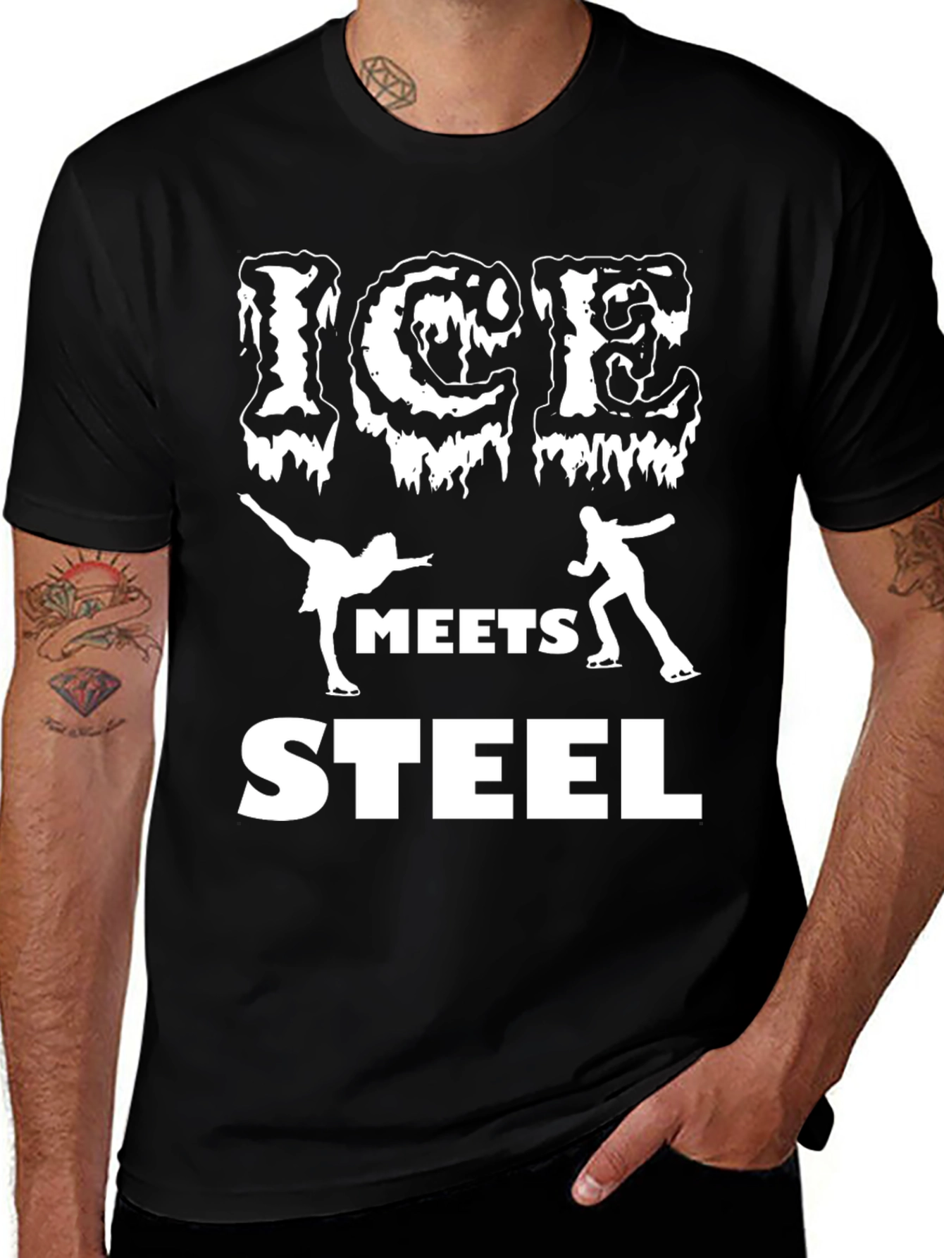 Ice Meets Steel Graphic T-Shirt - Figure Skating Tee