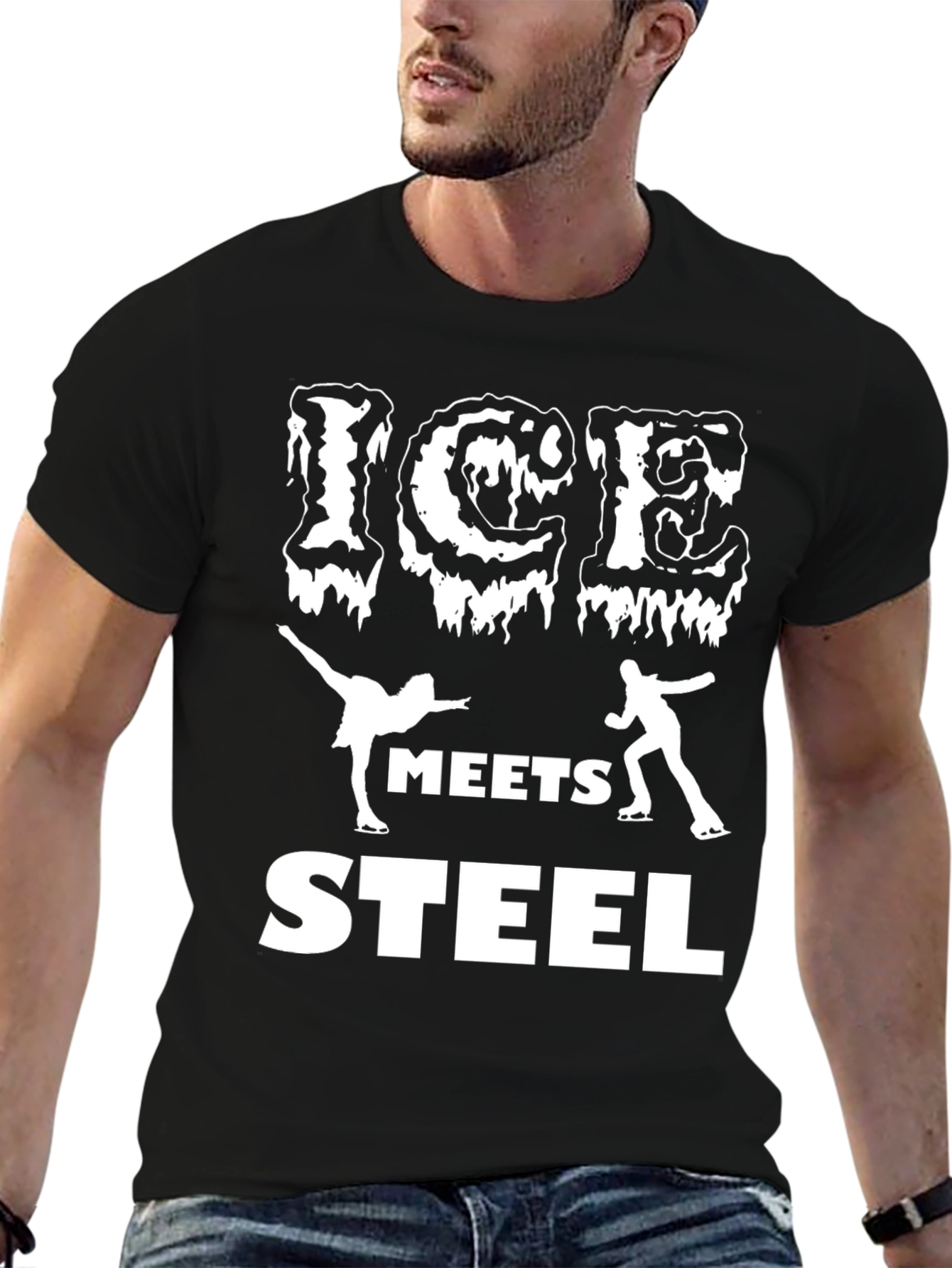 Ice Meets Steel Graphic T-Shirt - Figure Skating Tee