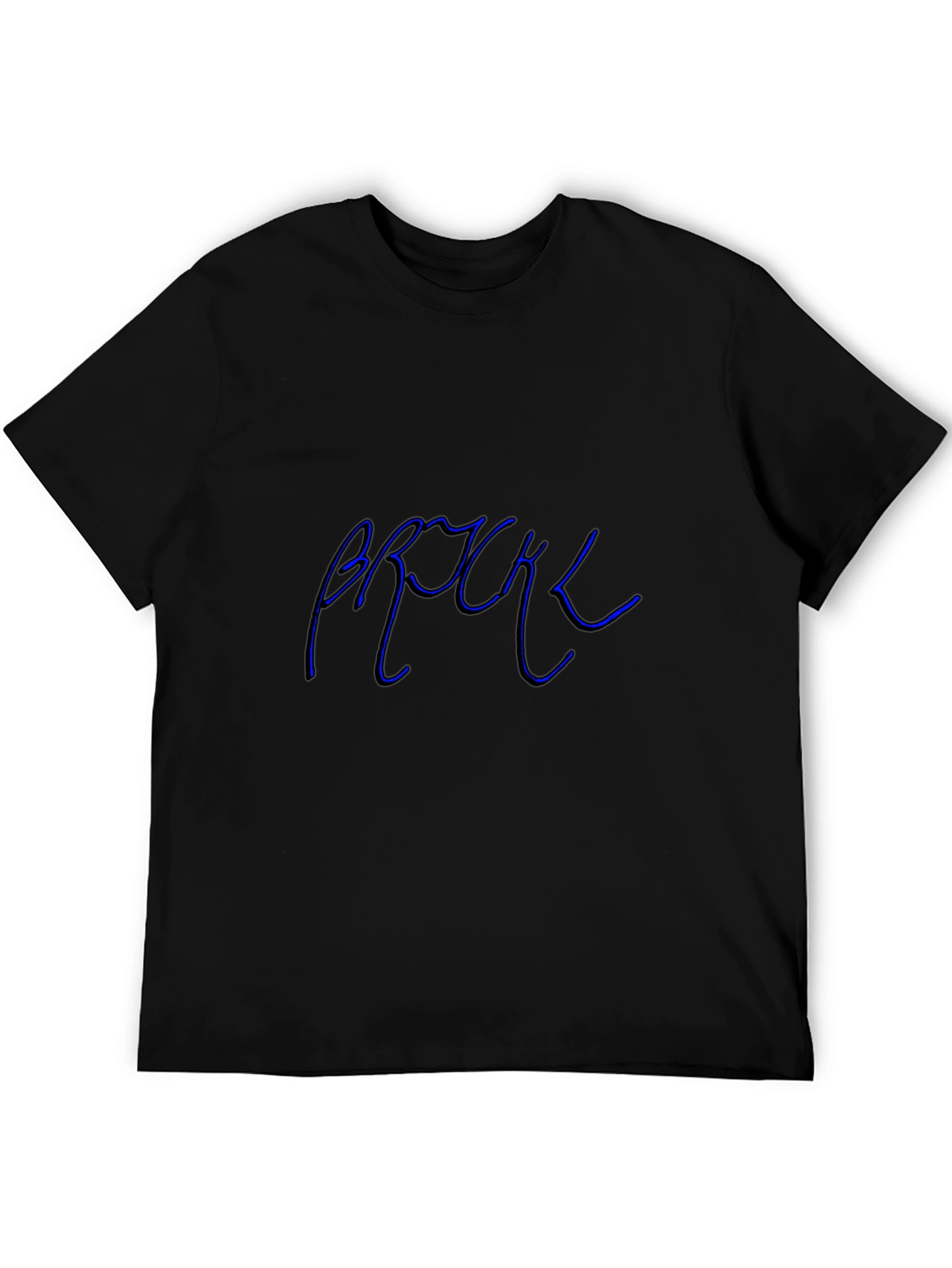 Cool Blue Text Graphic Black Tee
