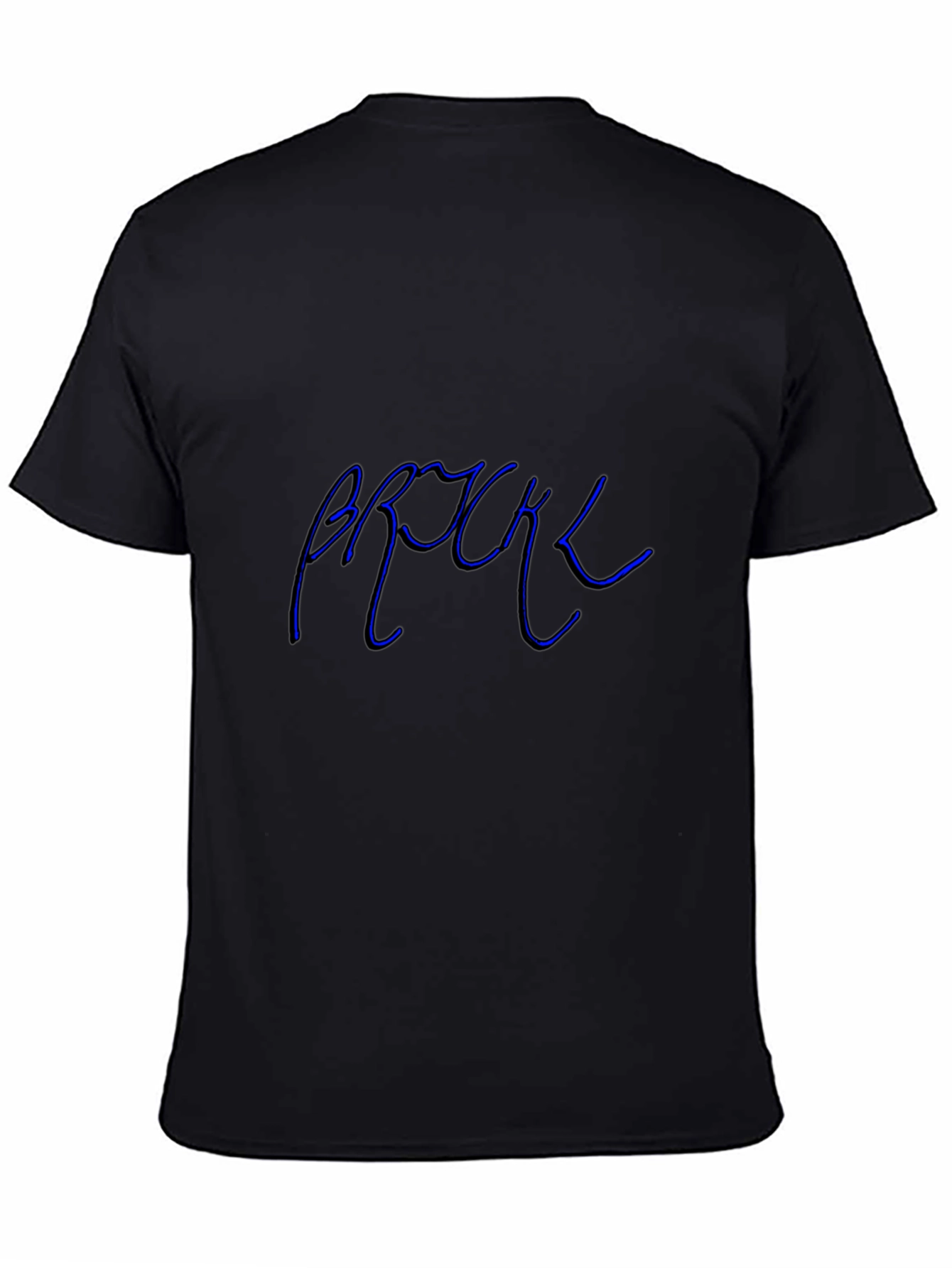 Cool Blue Text Graphic Black Tee