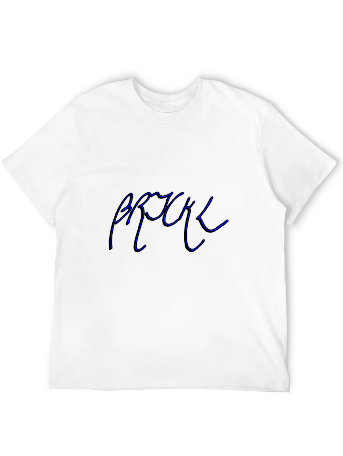 Cool Blue Text Graphic Black Tee