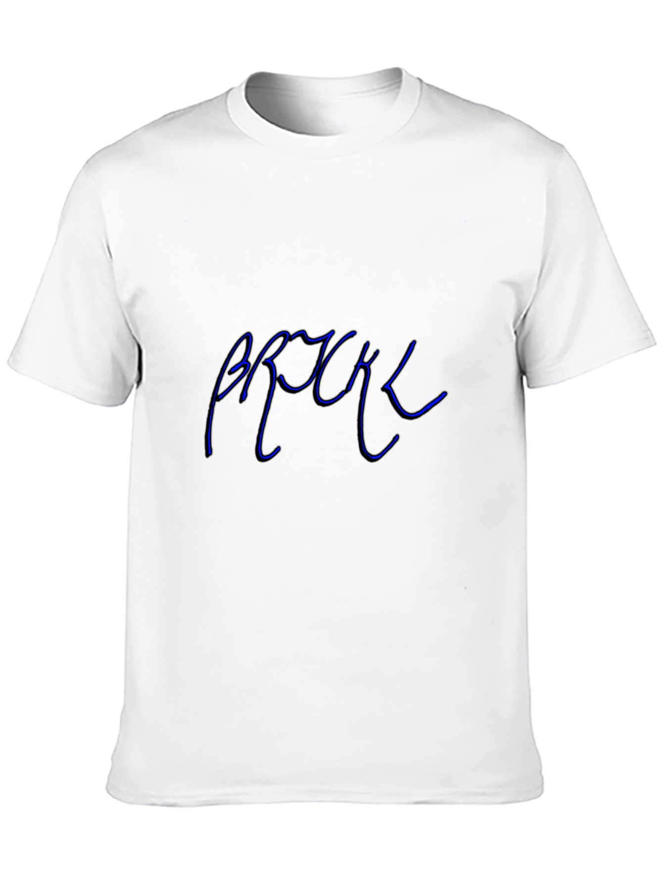Cool Blue Text Graphic Black Tee