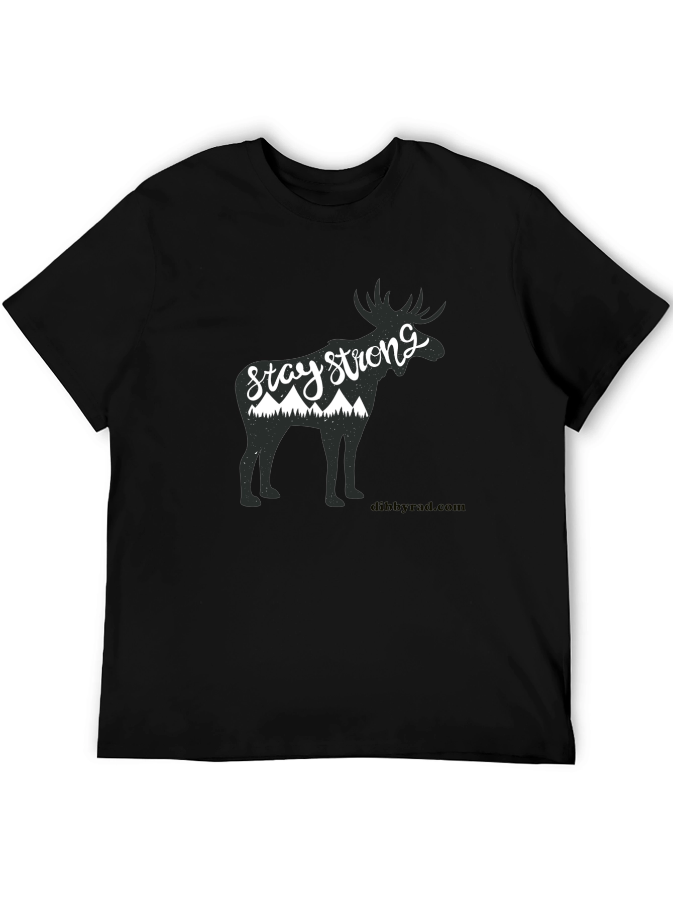 Stay Strong Moose Graphic Tee - Black