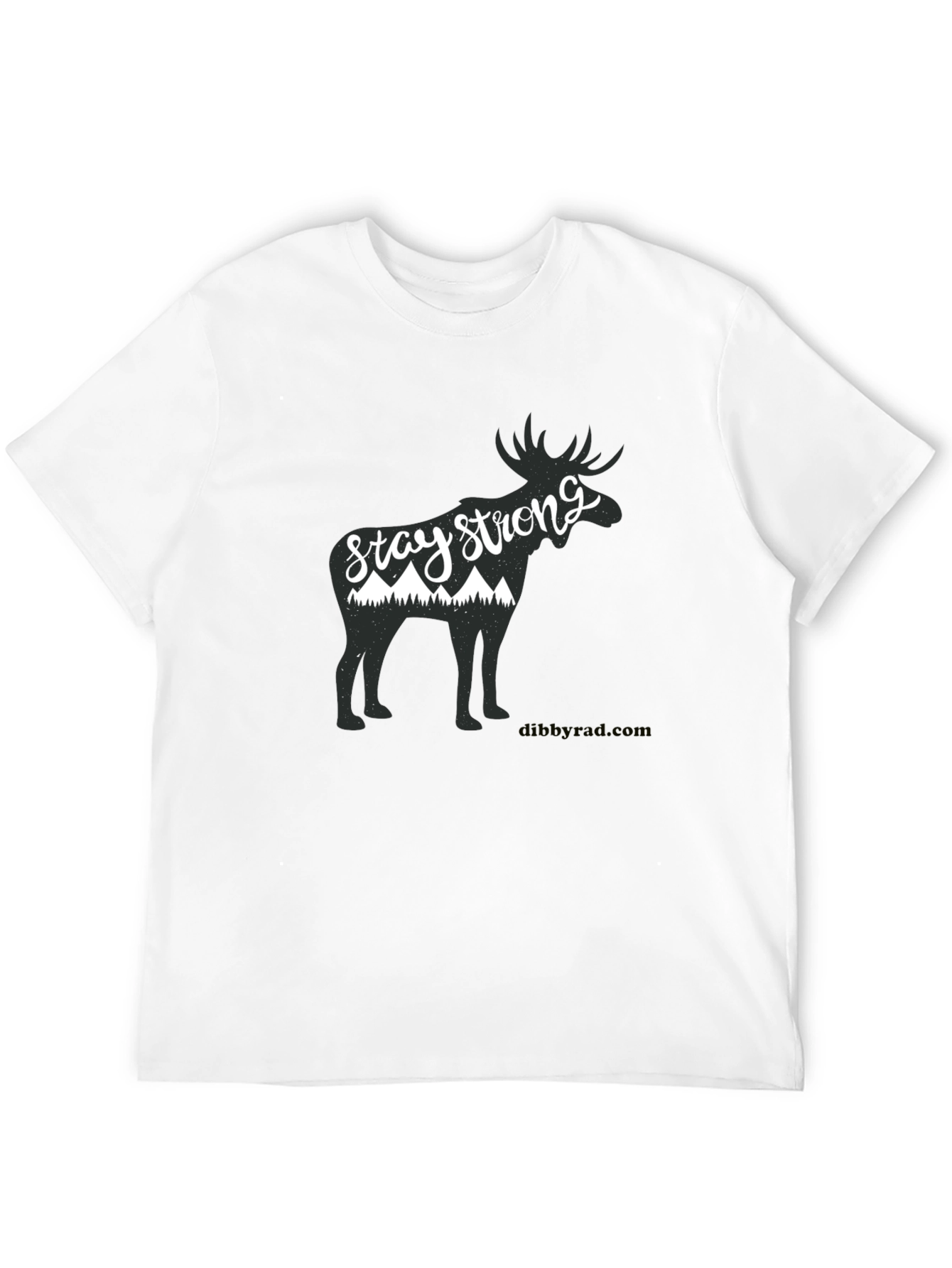 Stay Strong Moose Graphic Tee - Black