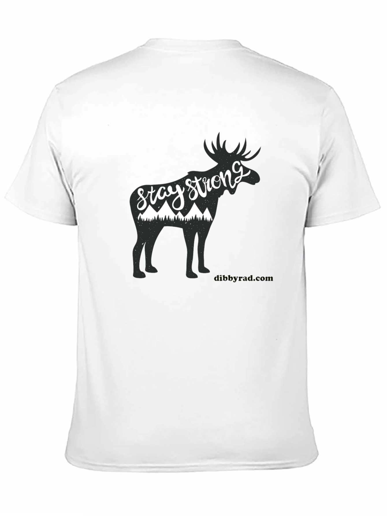 Stay Strong Moose Graphic Tee - Black