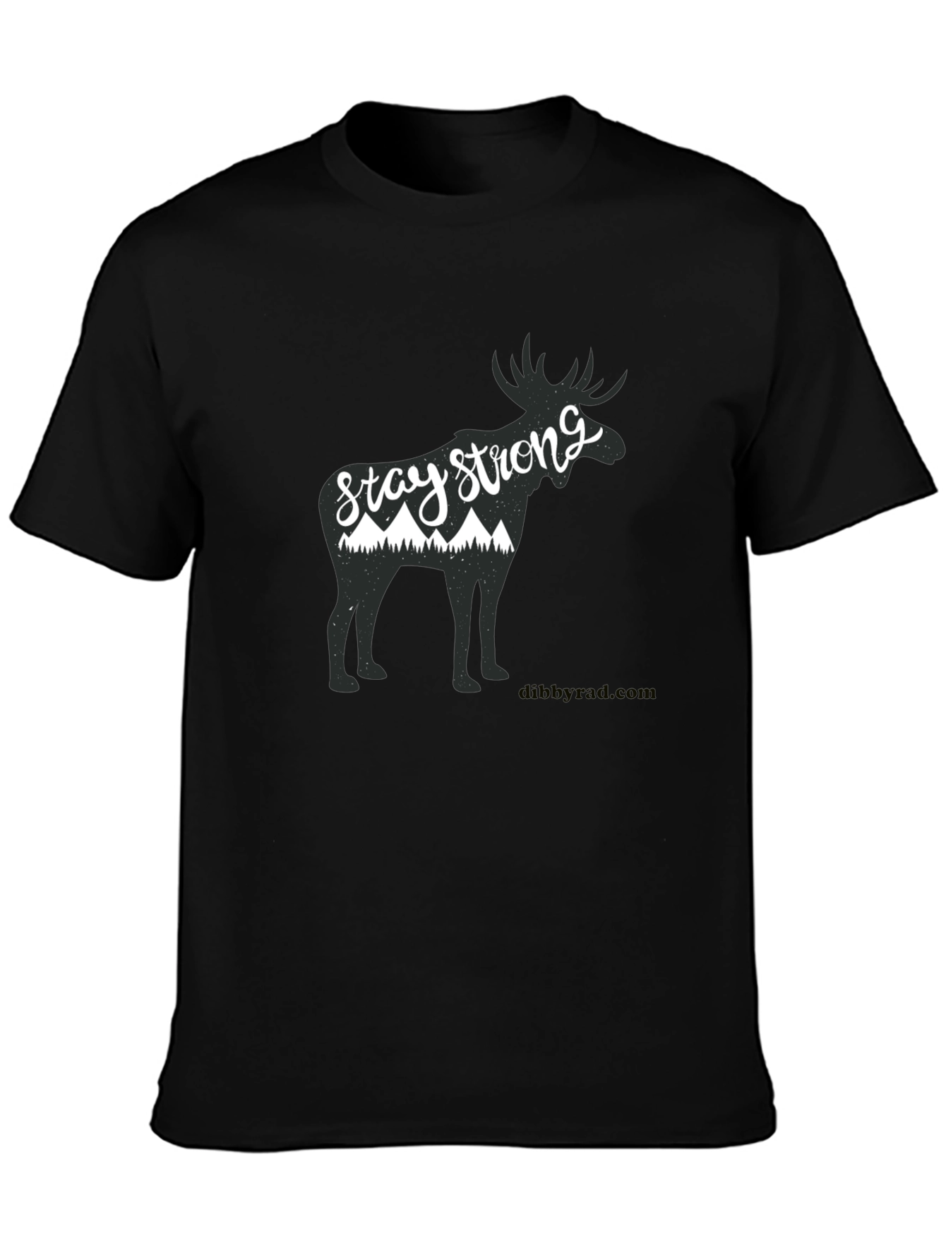 Stay Strong Moose Graphic Tee - Black