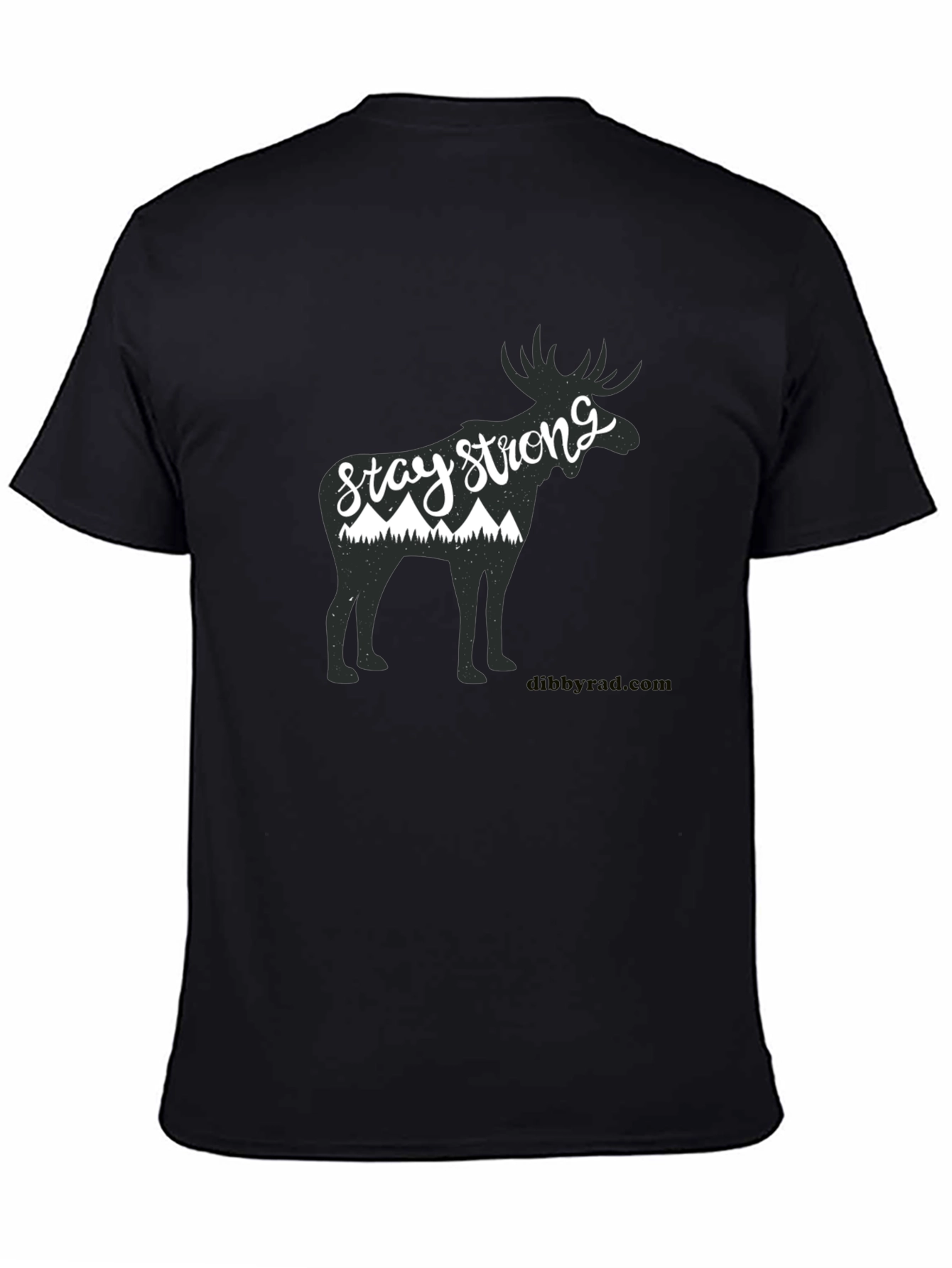 Stay Strong Moose Graphic Tee - Black