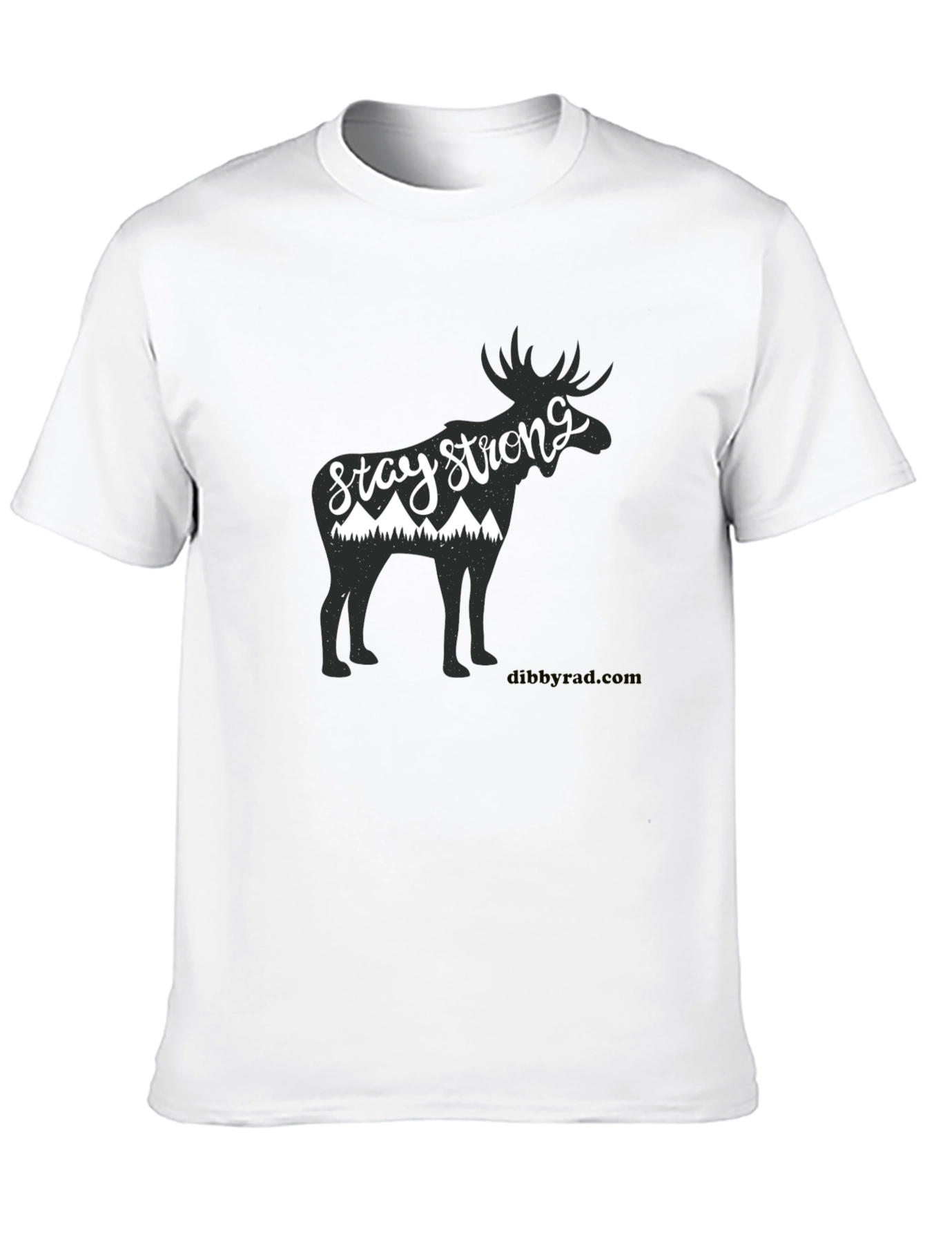 Stay Strong Moose Graphic Tee - Black