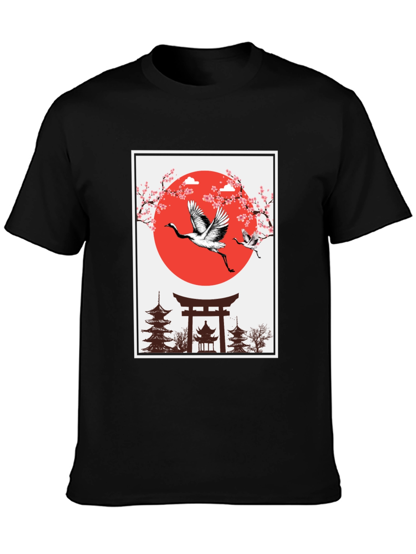 Crane Japanese Art T-Shirt