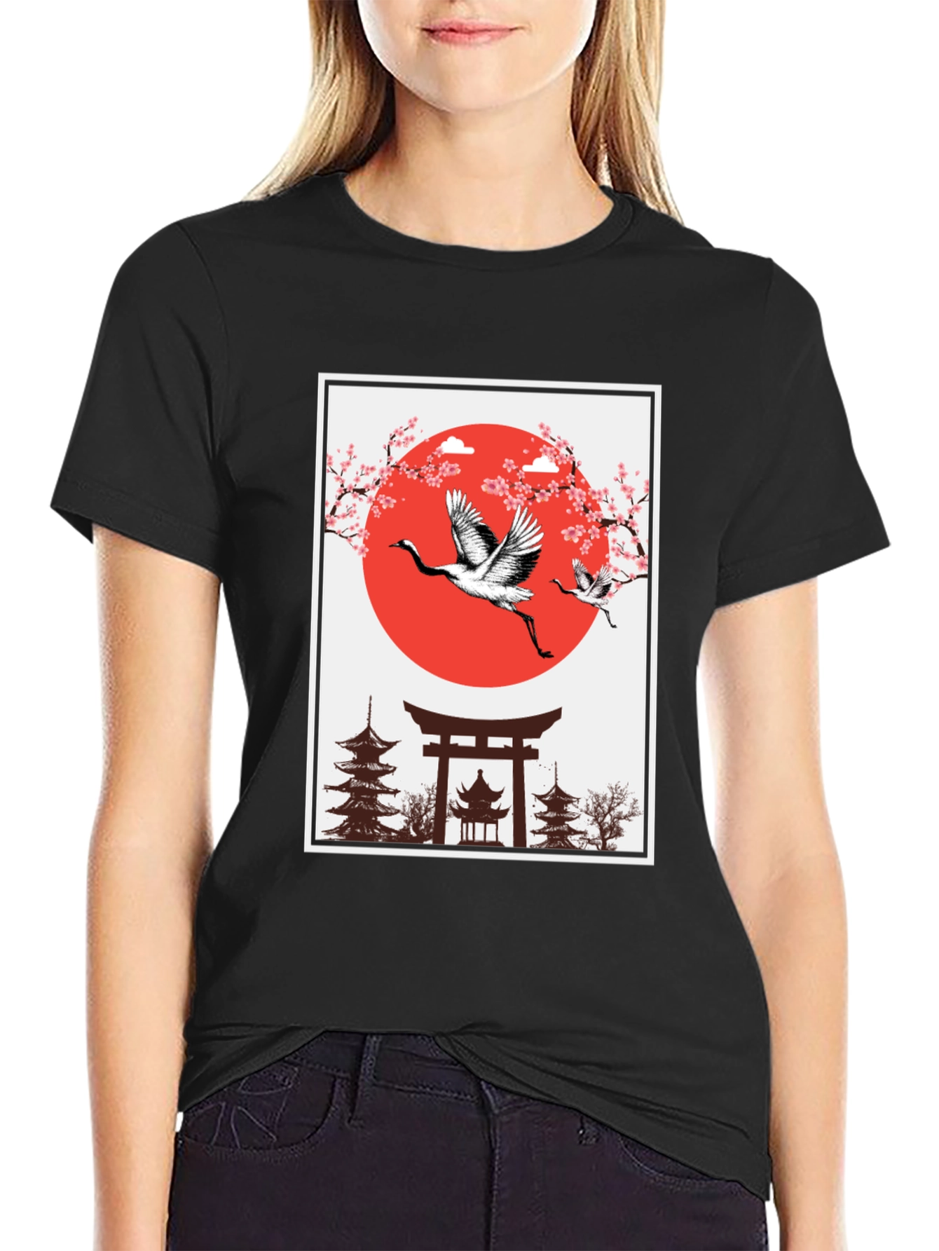 Crane Japanese Art T-Shirt