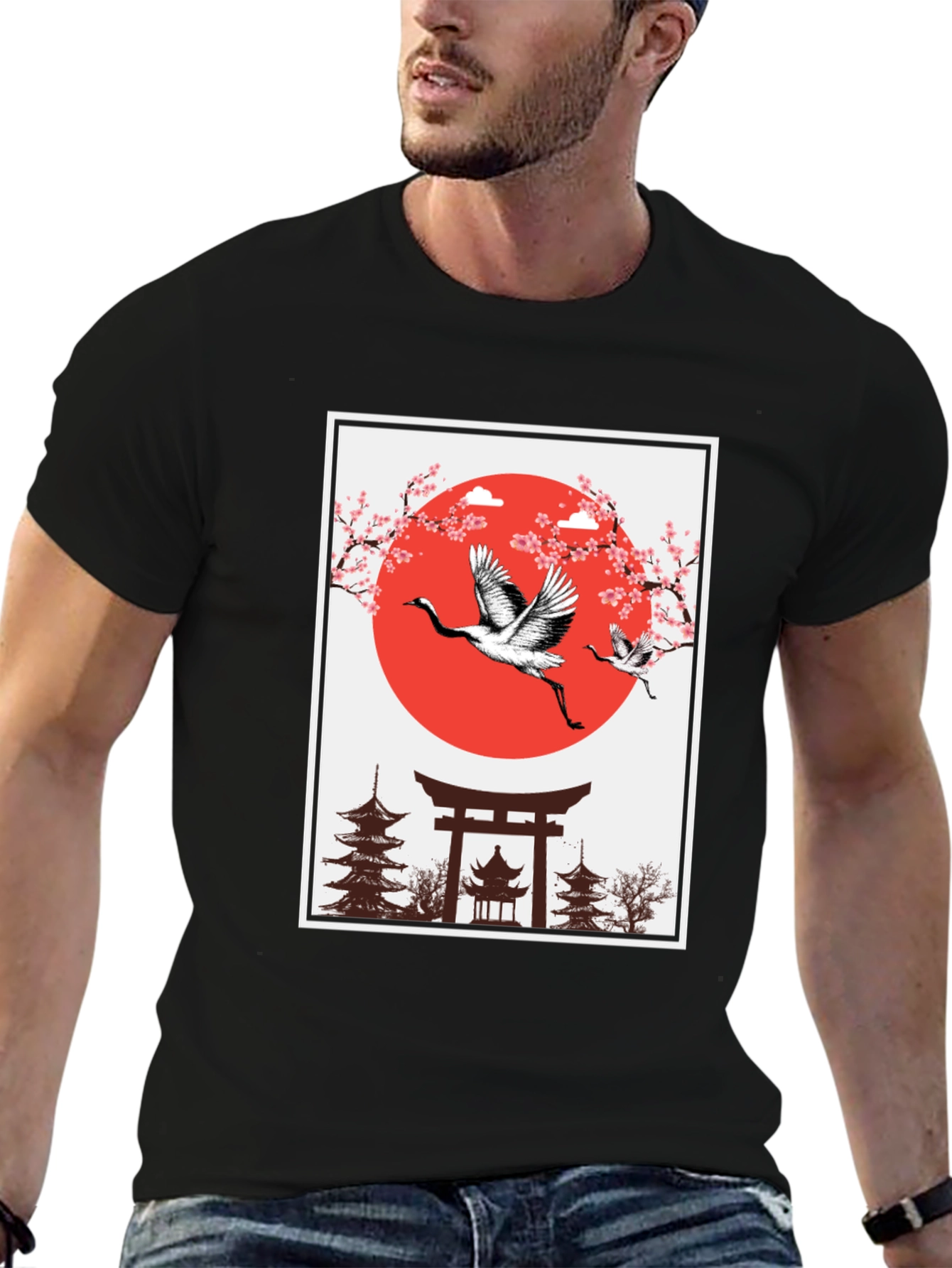 Crane Japanese Art T-Shirt