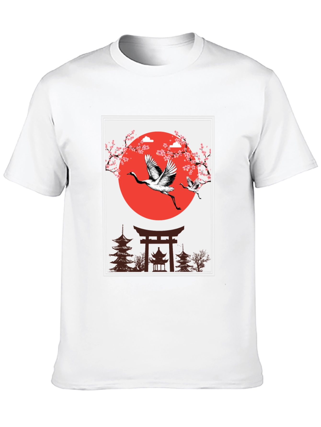 Crane Japanese Art T-Shirt