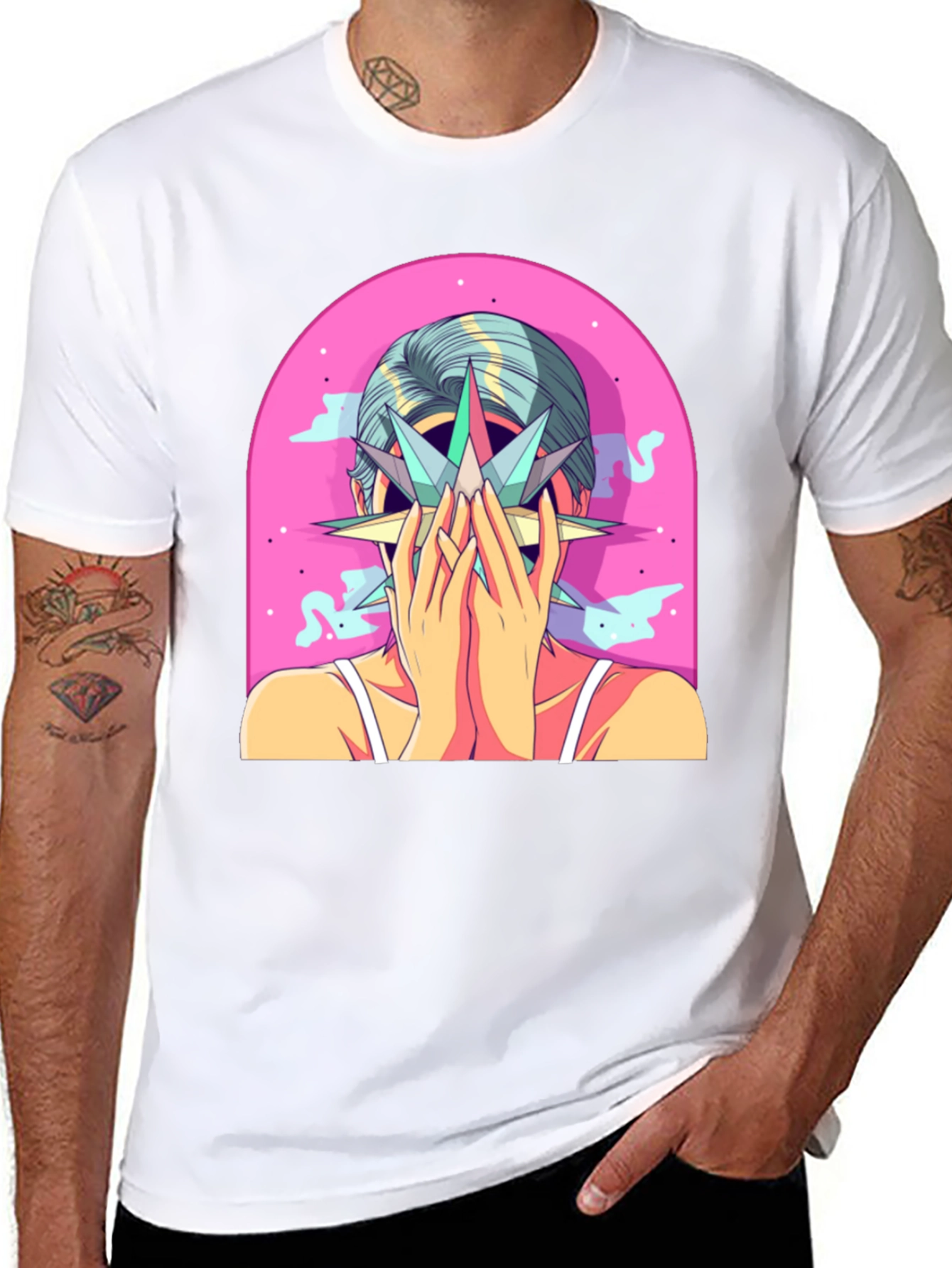 Abstract Graphic Tee - Artistic Print T-Shirt