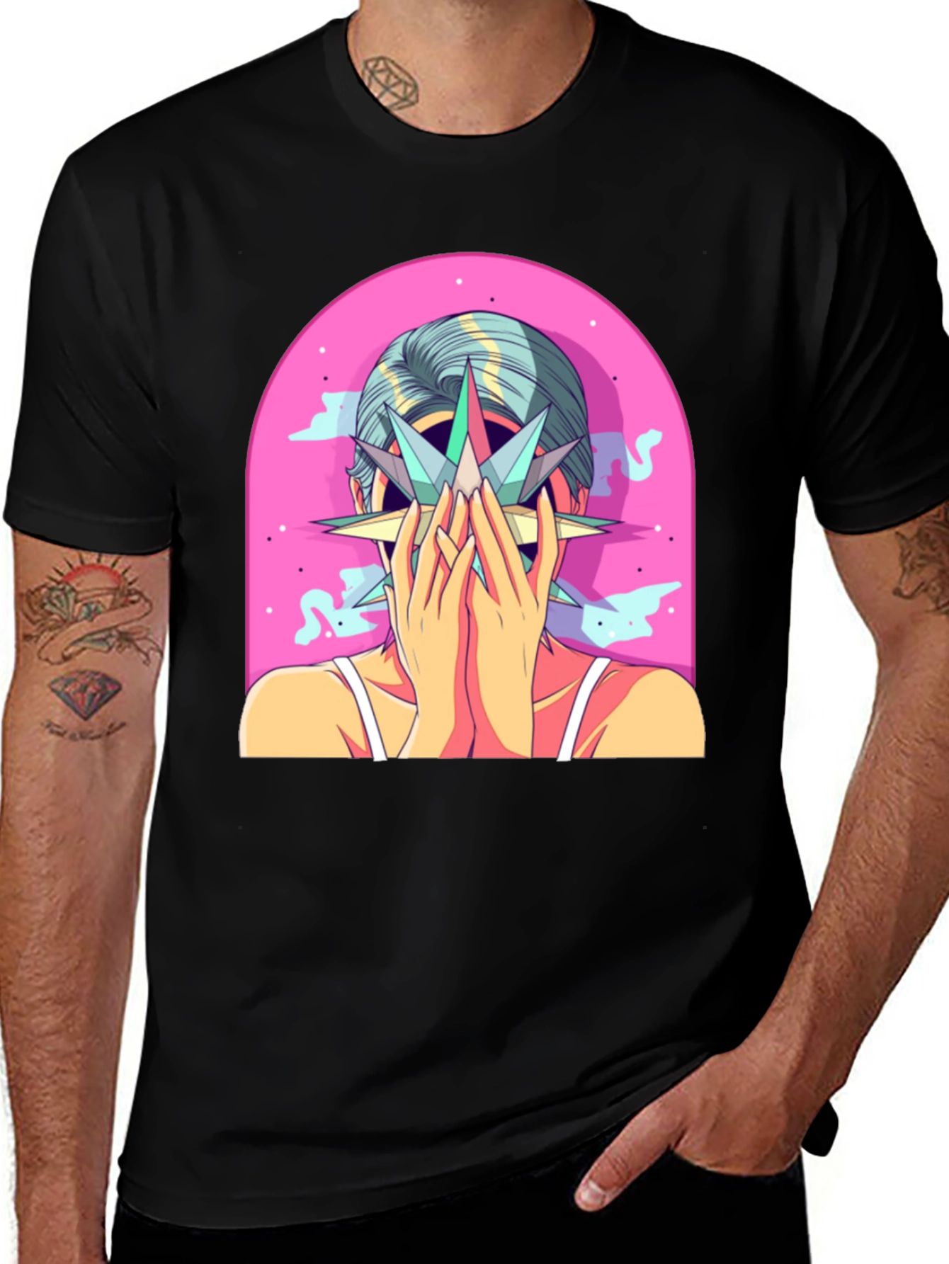 Abstract Graphic Tee - Artistic Print T-Shirt