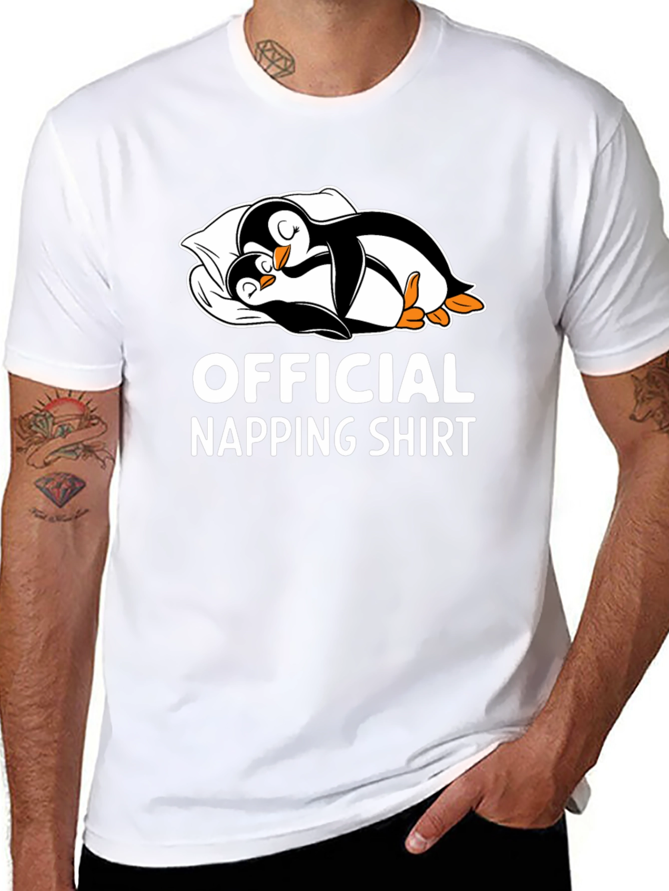 Official Napping Shirt: Cute Penguin Sleep Tee