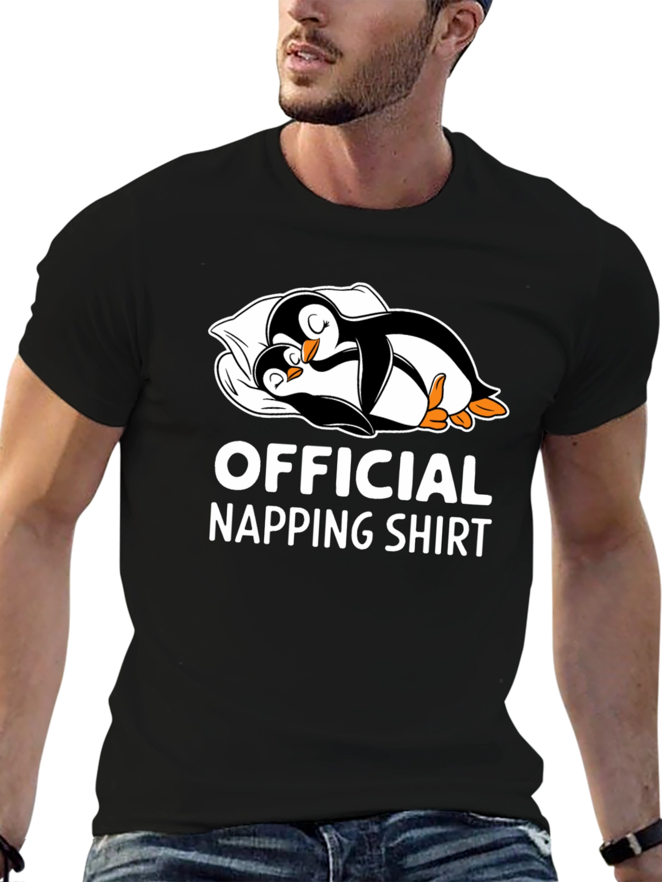 Official Napping Shirt: Cute Penguin Sleep Tee
