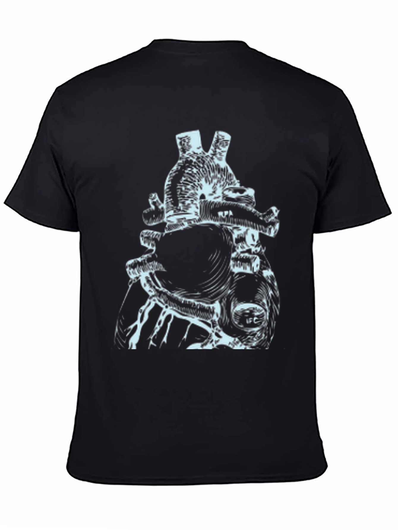Anatomical Heart Print Black T-Shirt