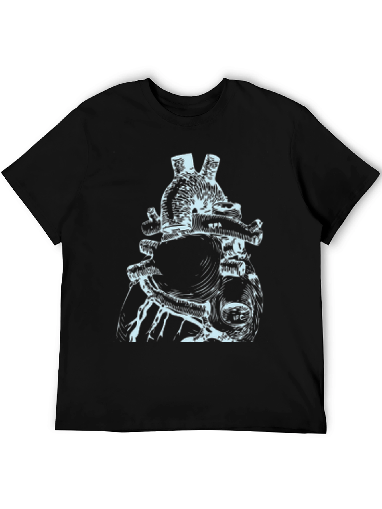 Anatomical Heart Print Black T-Shirt