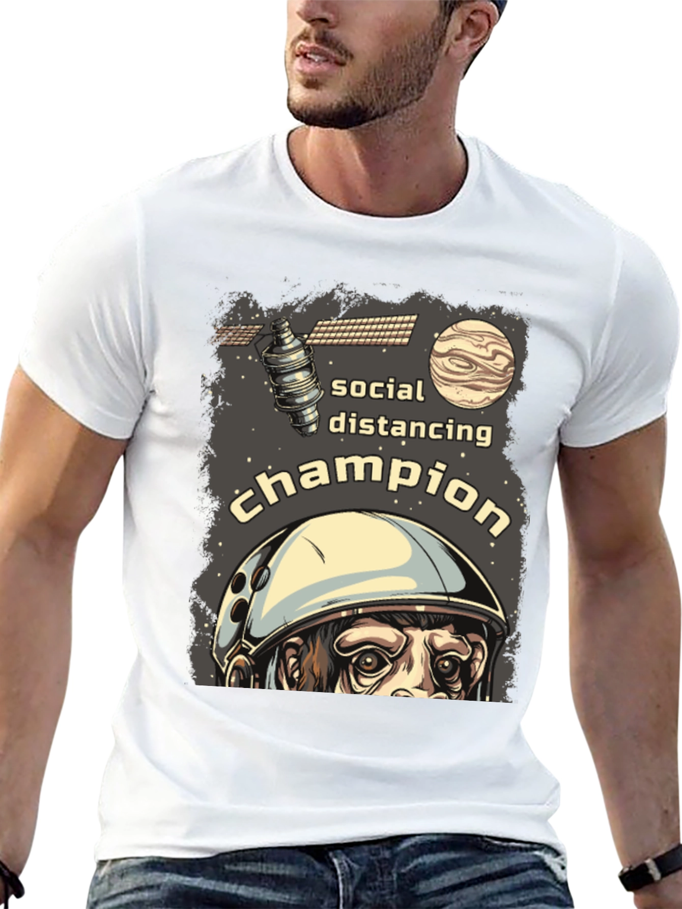 Social Distancing Champion Graphic T-Shirt