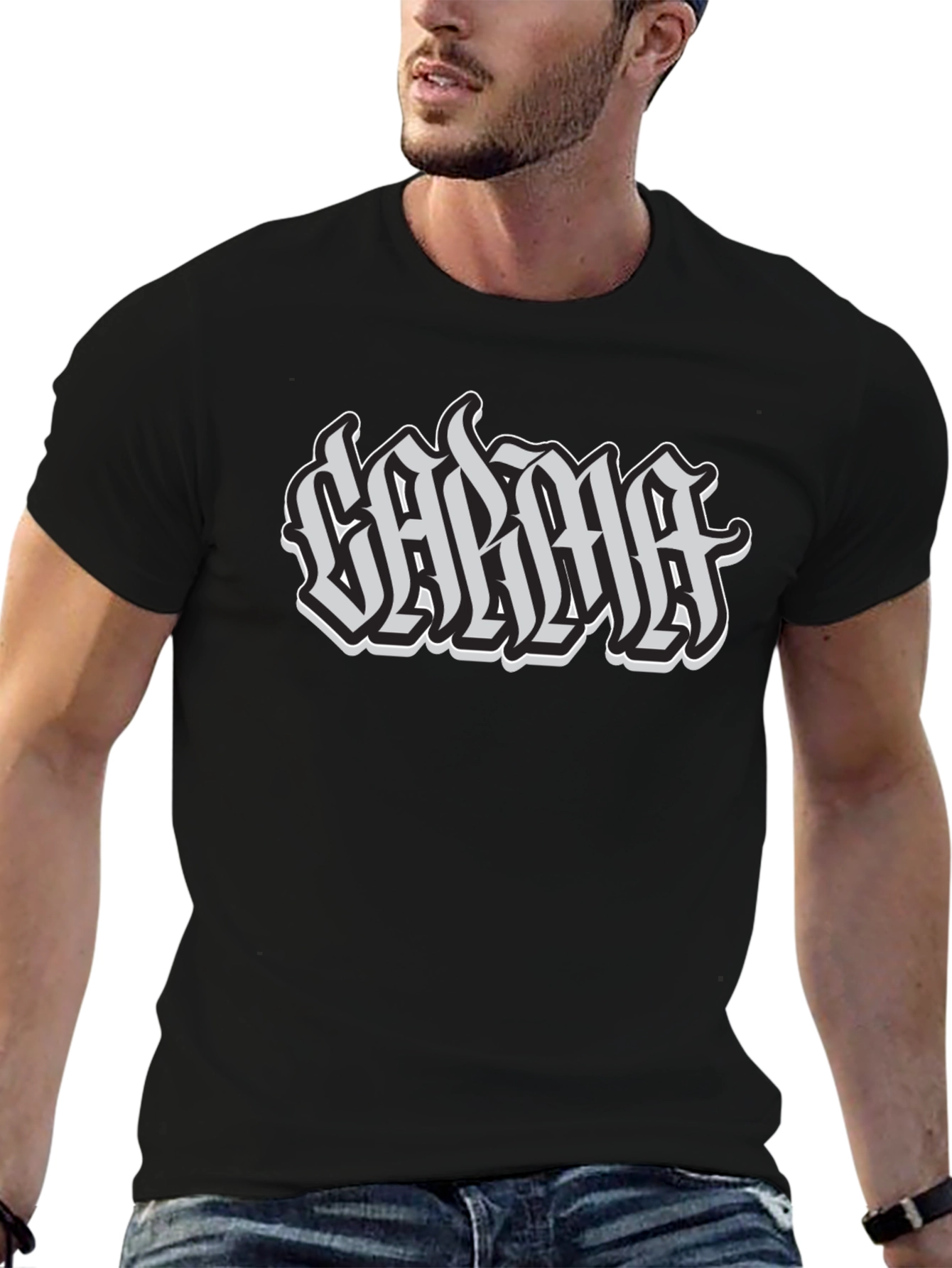 Calma Graphic Tee - Black Cotton T-Shirt
