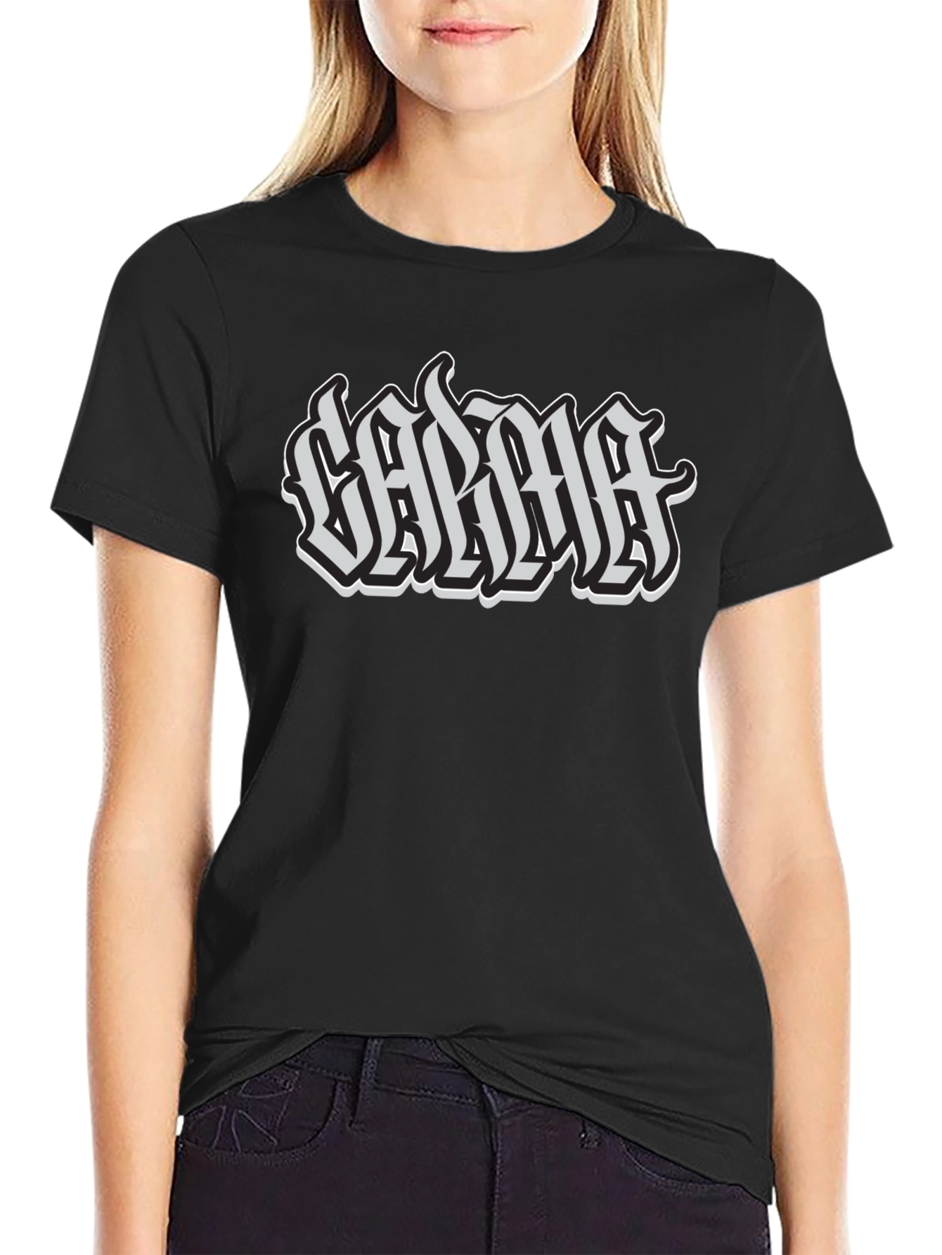 Calma Graphic Tee - Black Cotton T-Shirt