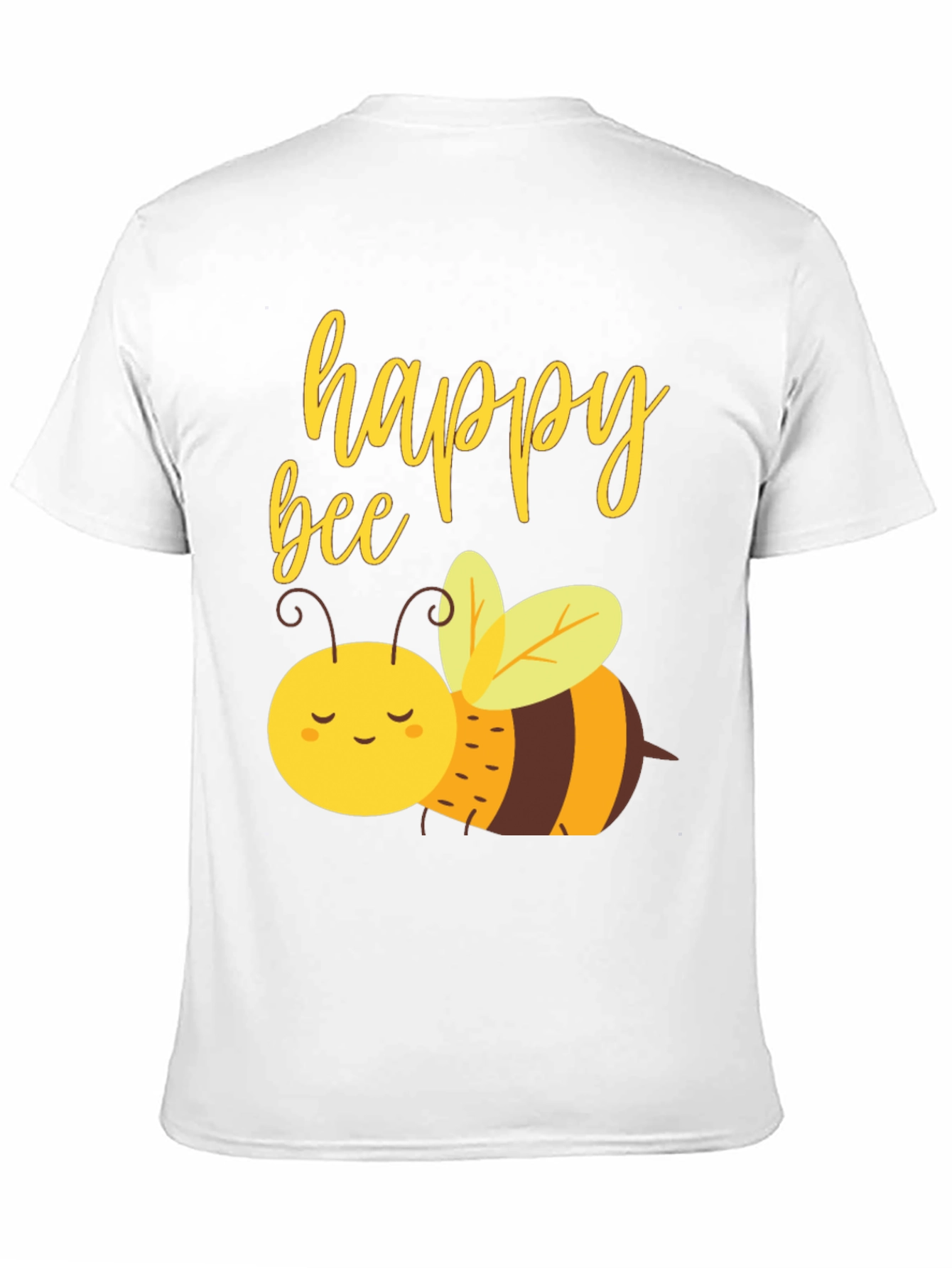 Happy Bee Graphic Tee - Black Cotton Comfort