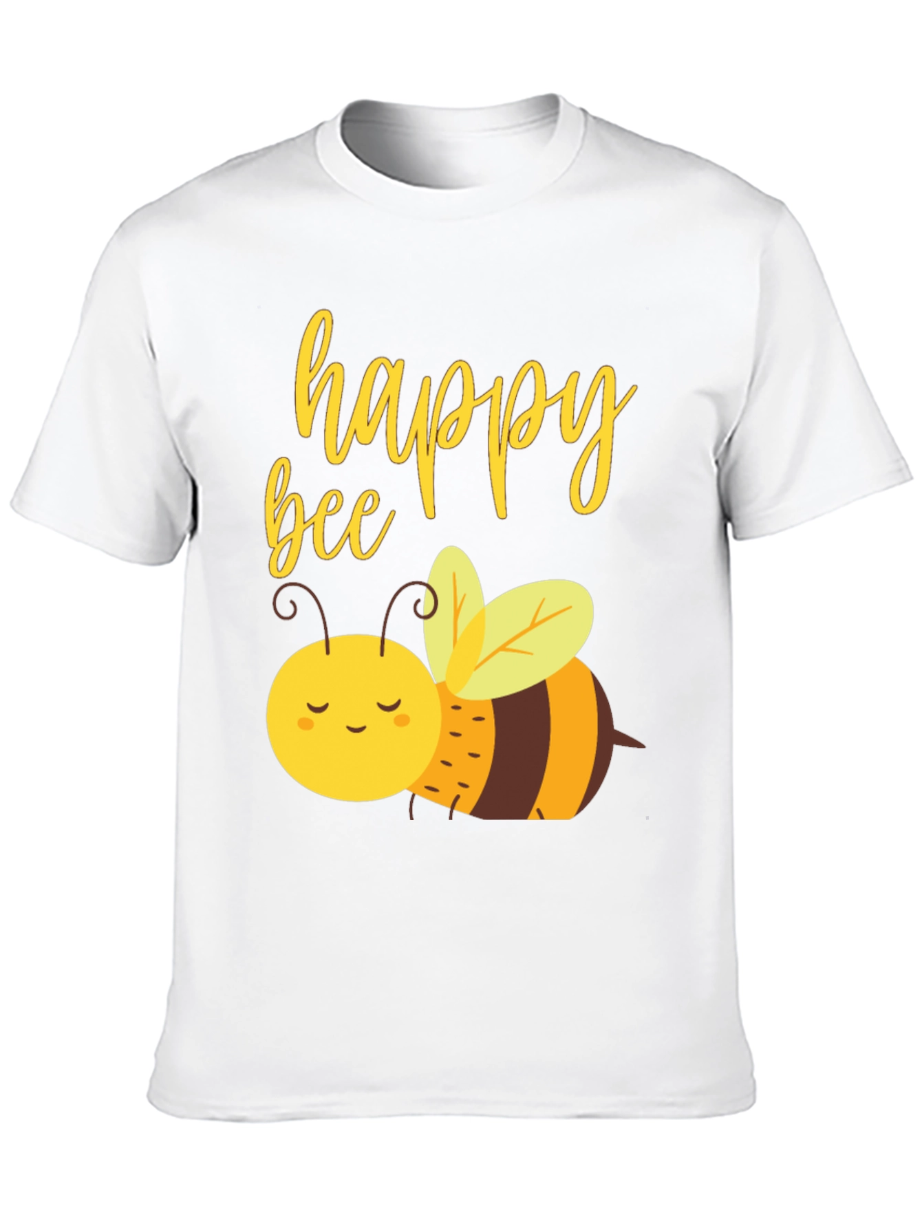 Happy Bee Graphic Tee - Black Cotton Comfort