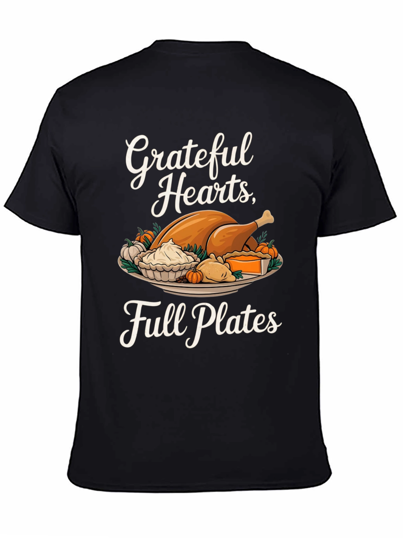 Grateful Hearts Full Plates Thanksgiving T-Shirt