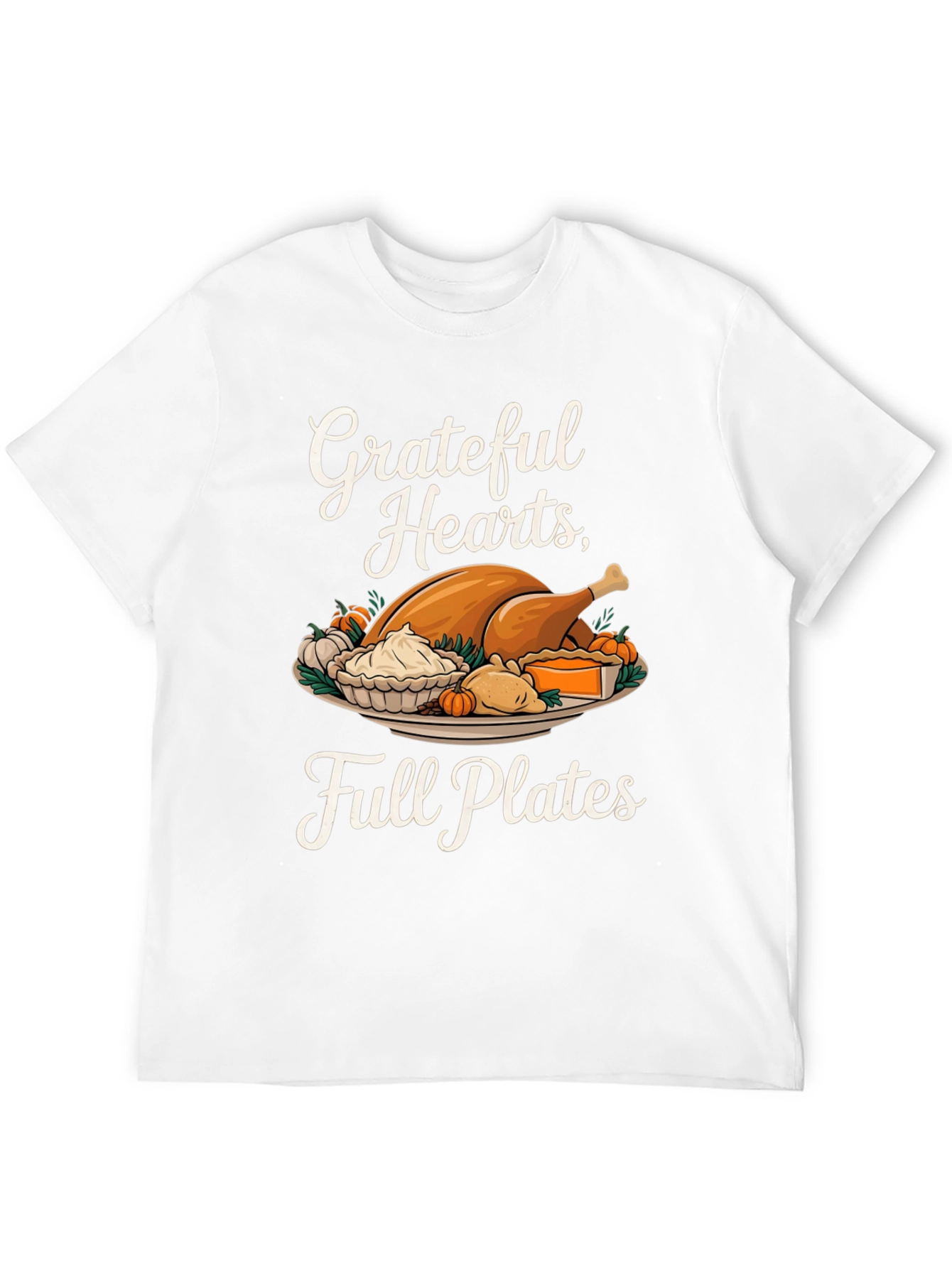 Grateful Hearts Full Plates Thanksgiving T-Shirt