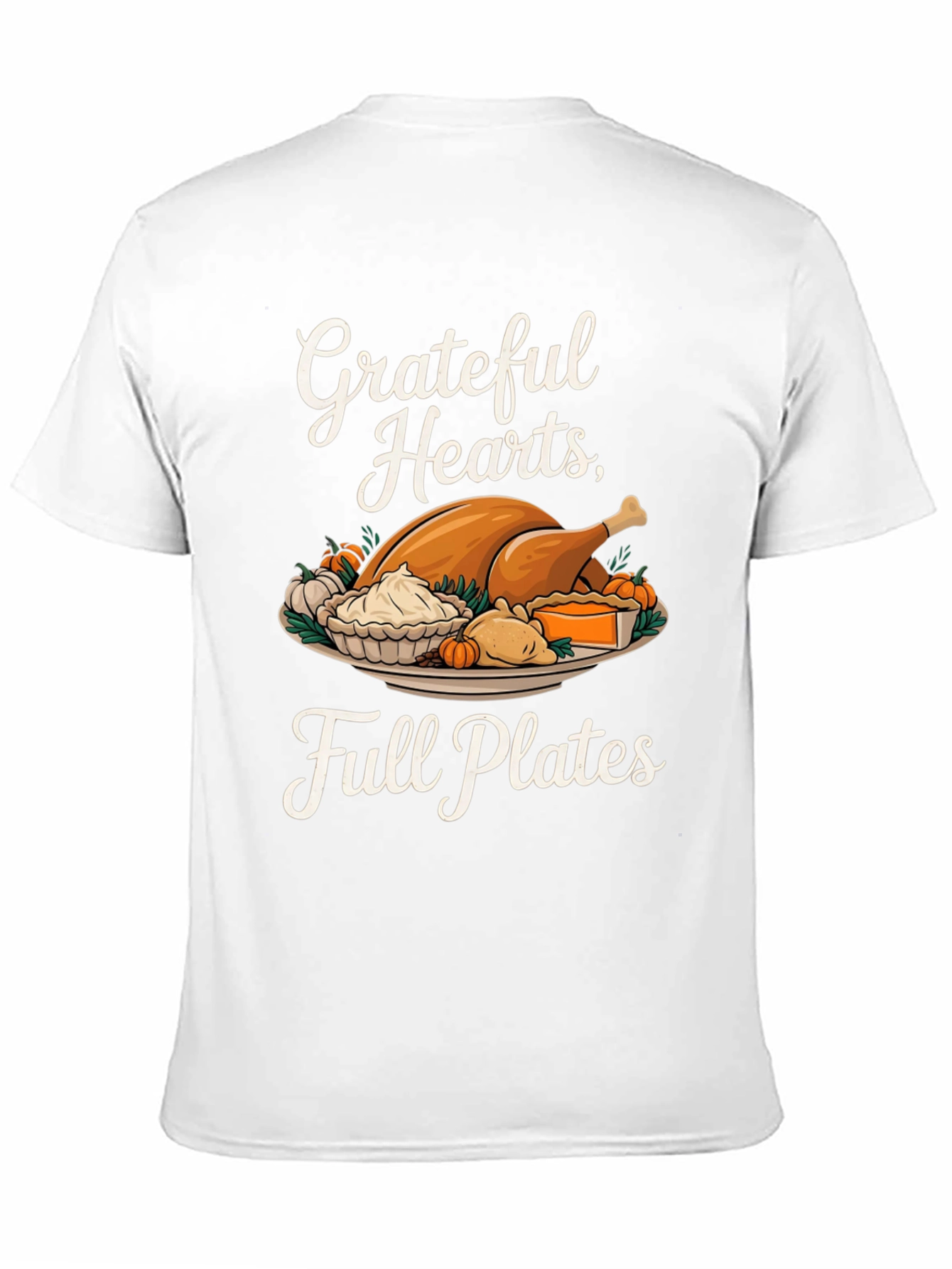 Grateful Hearts Full Plates Thanksgiving T-Shirt