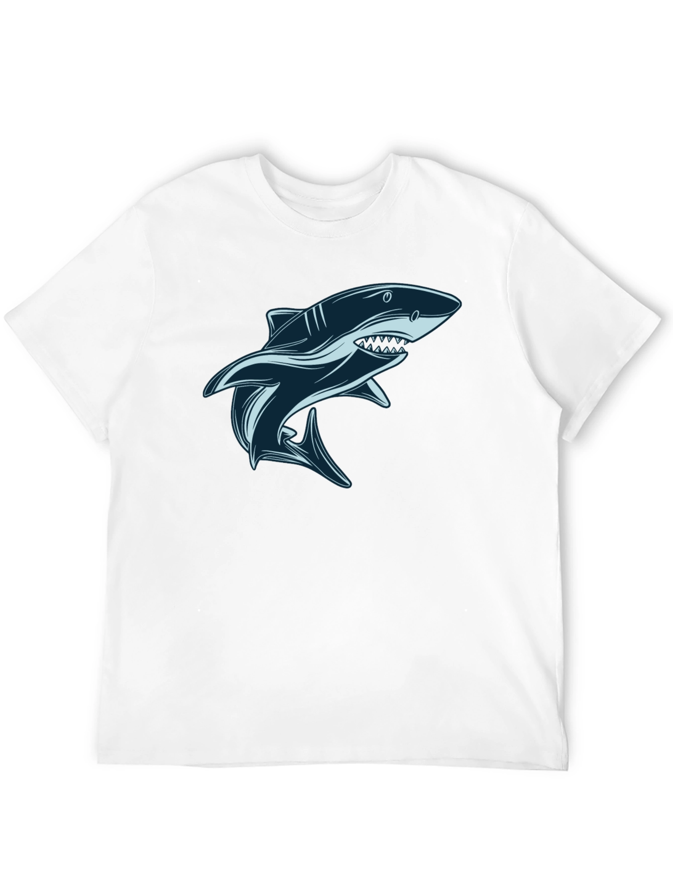 Shark Graphic Tee - Black Cotton T-Shirt