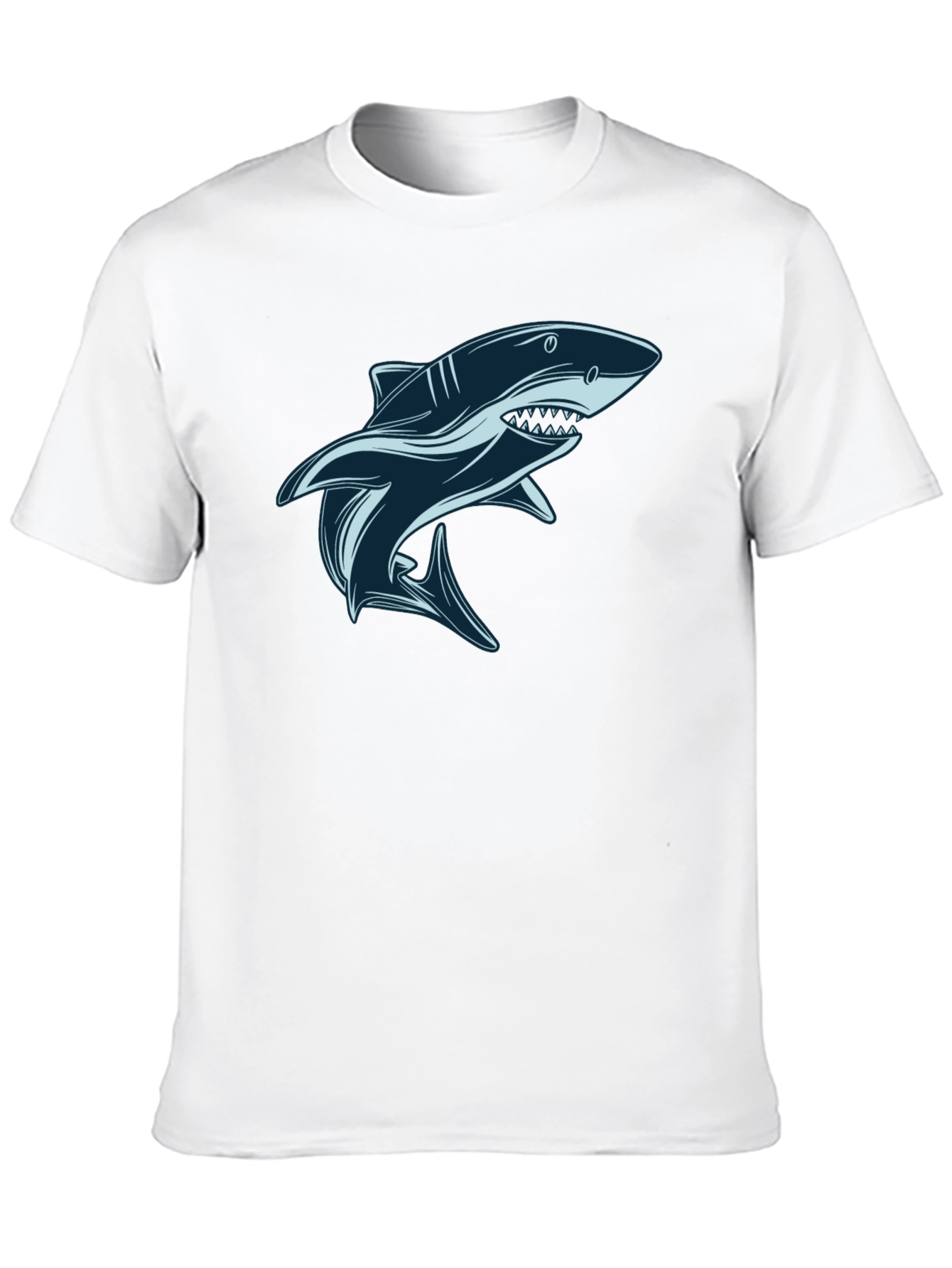 Shark Graphic Tee - Black Cotton T-Shirt