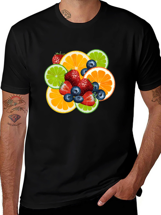 Fruit Burst Tee: Fresh Sliced Citrus & Berries Graphic T-Shirt
