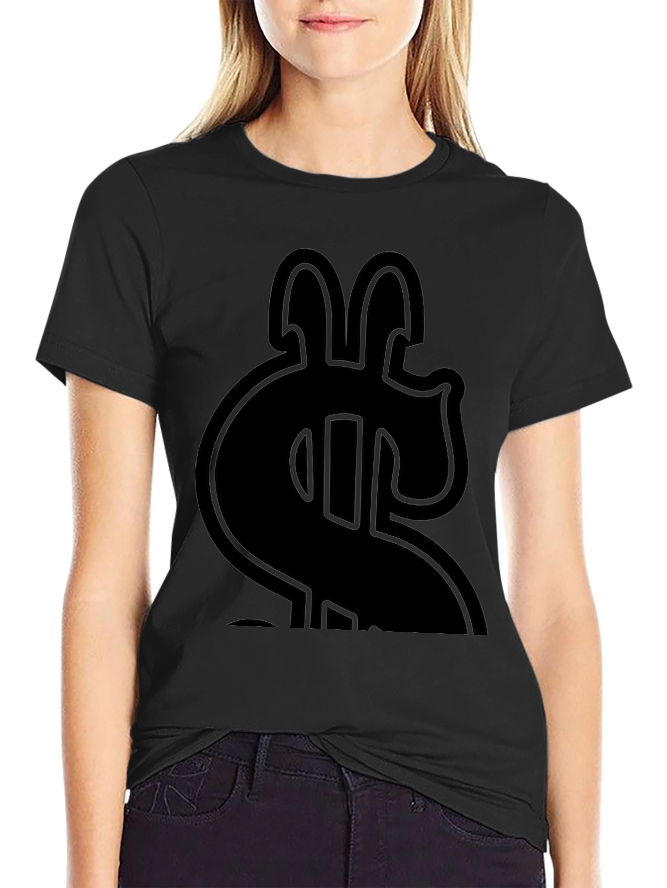 Bold Dollar Sign Graphic Tee - Black