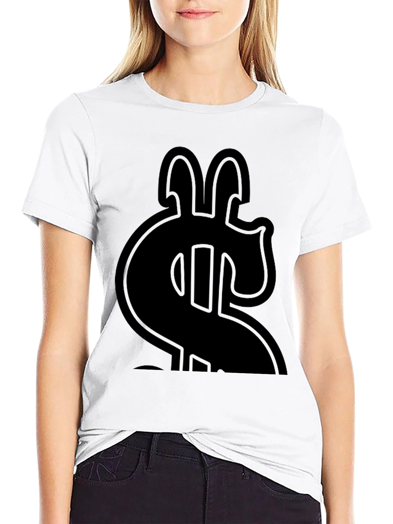 Bold Dollar Sign Graphic Tee - Black