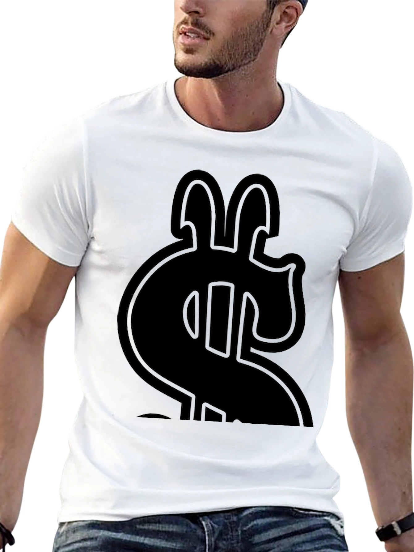 Bold Dollar Sign Graphic Tee - Black